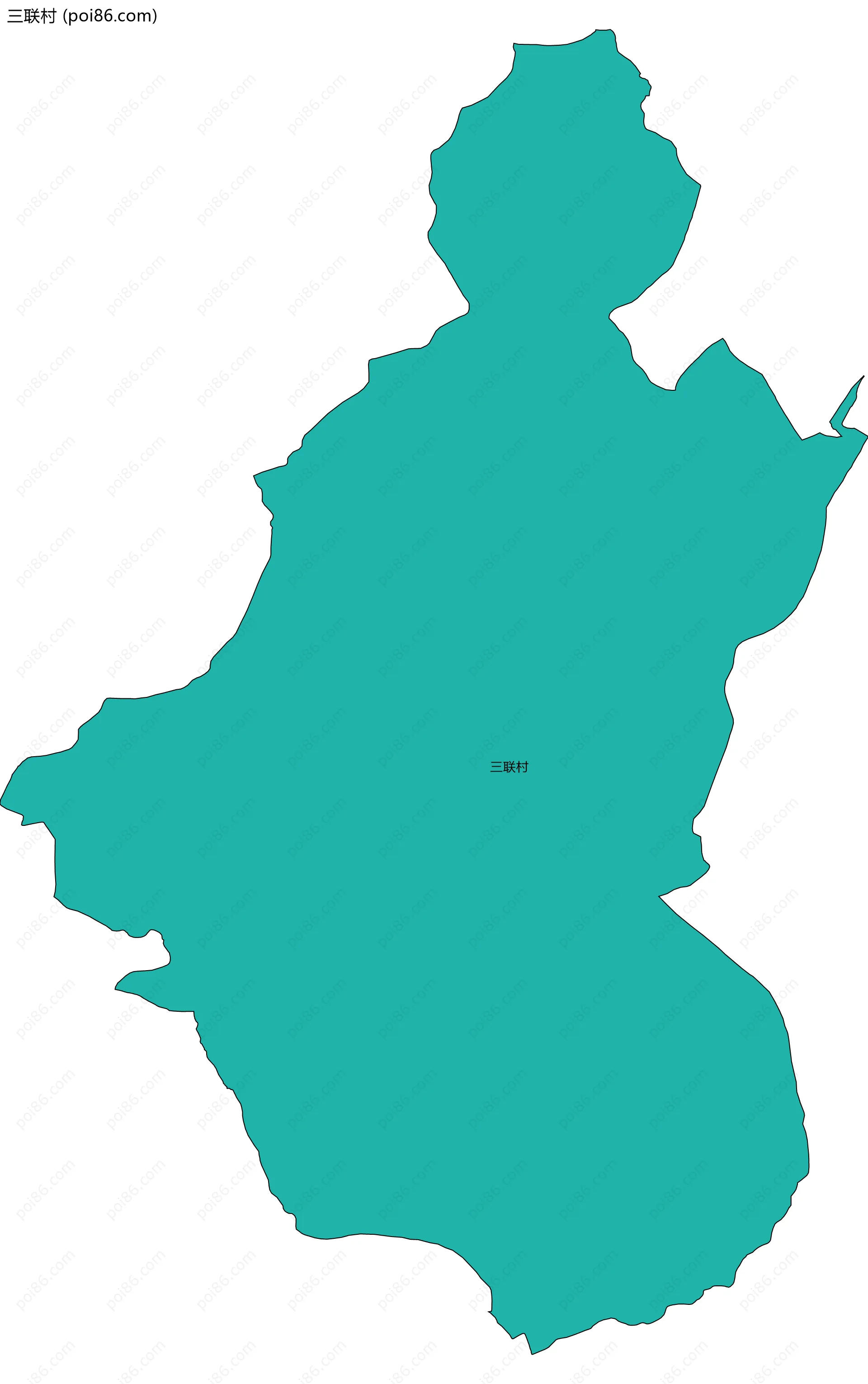 三联村边界地图