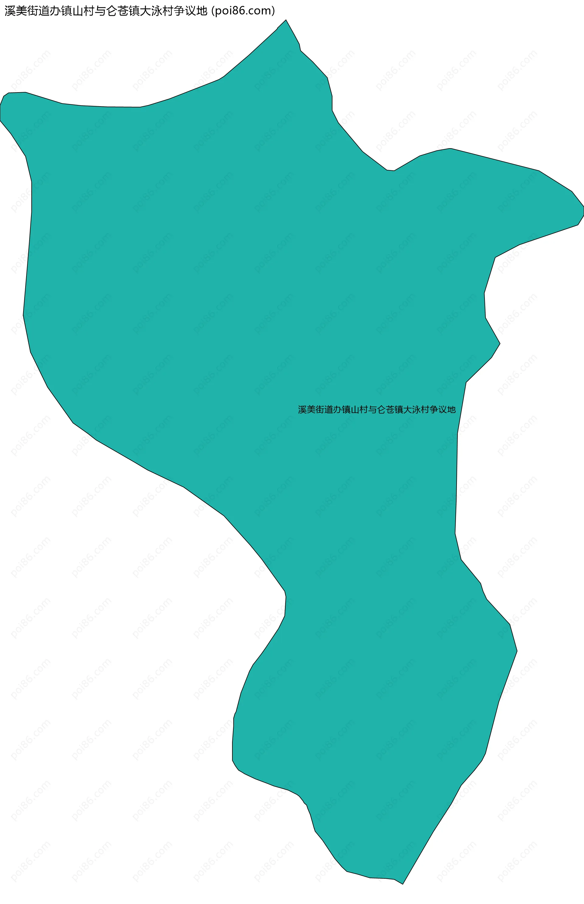 溪美街道办镇山村与仑苍镇大泳村争议地边界地图
