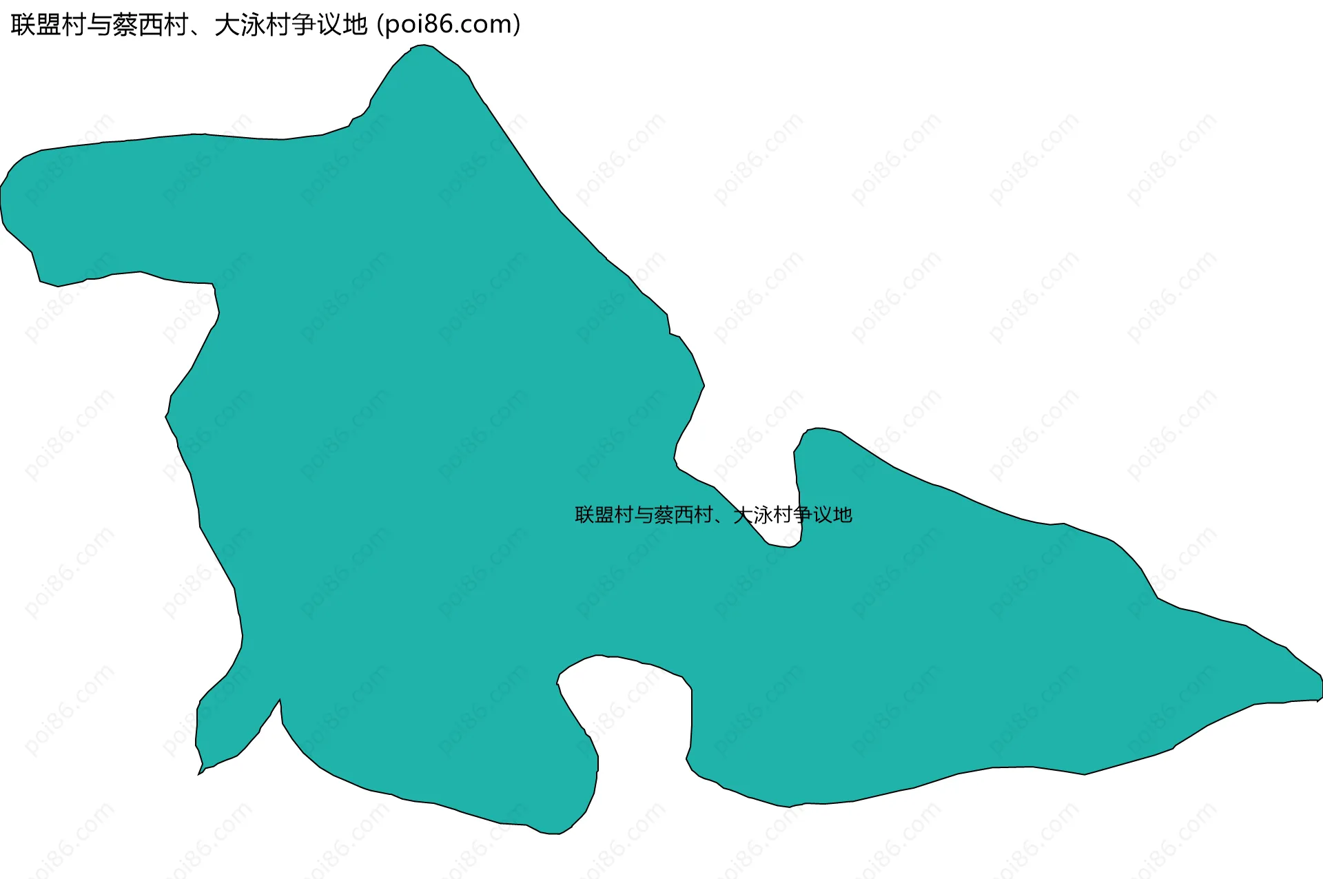 联盟村与蔡西村、大泳村争议地边界地图