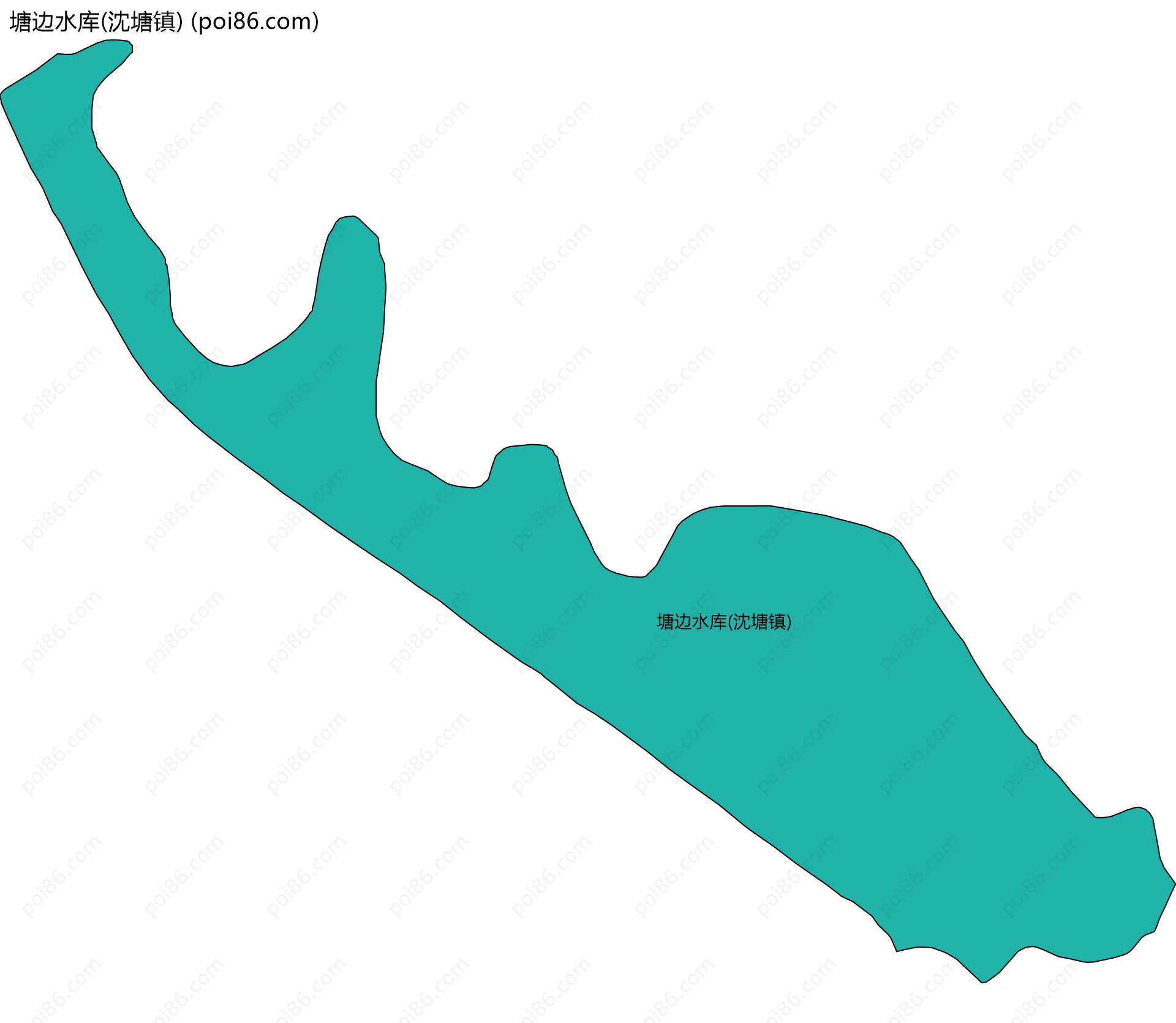 塘边水库(沈塘镇)边界地图