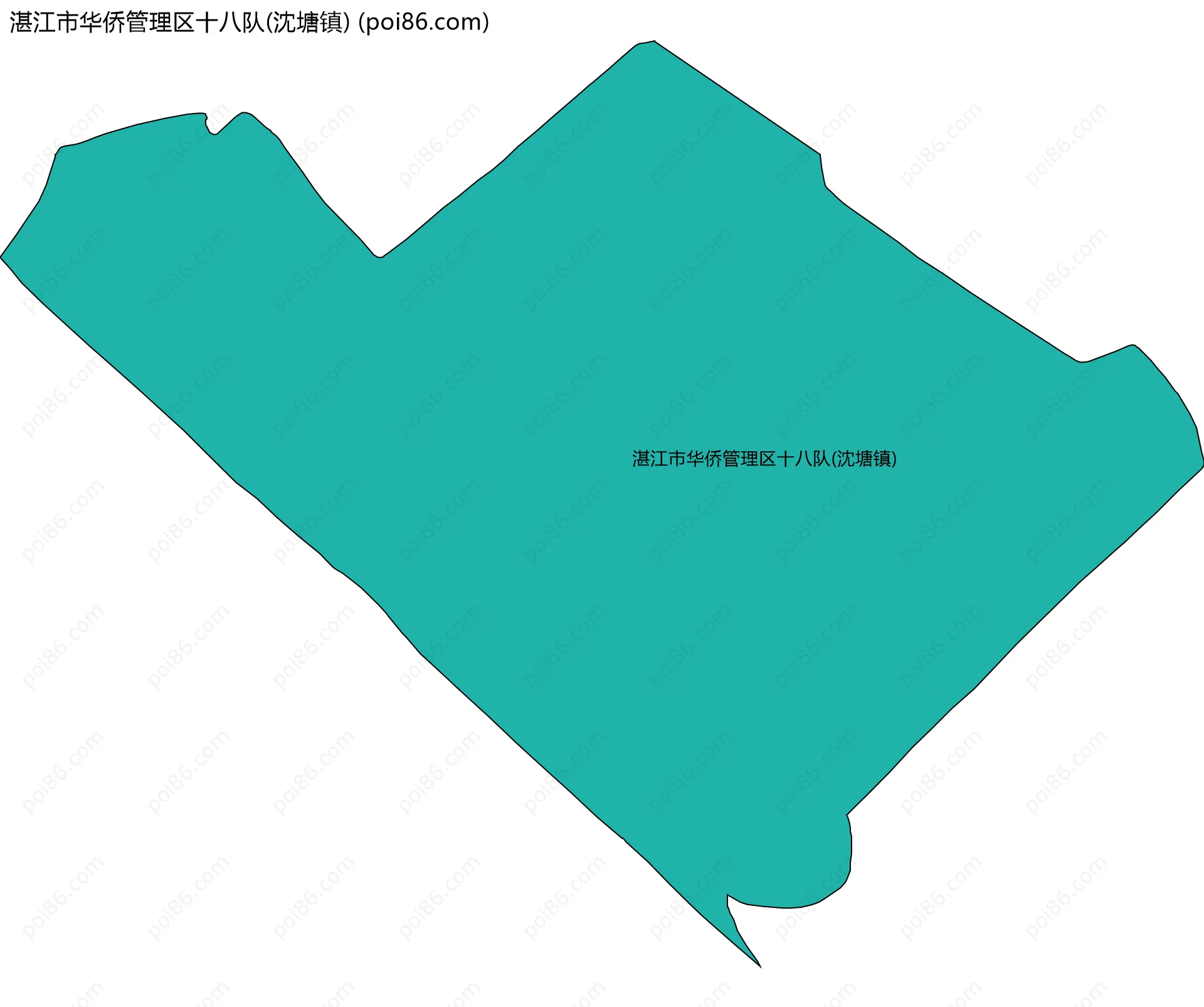 湛江市华侨管理区十八队(沈塘镇)边界地图