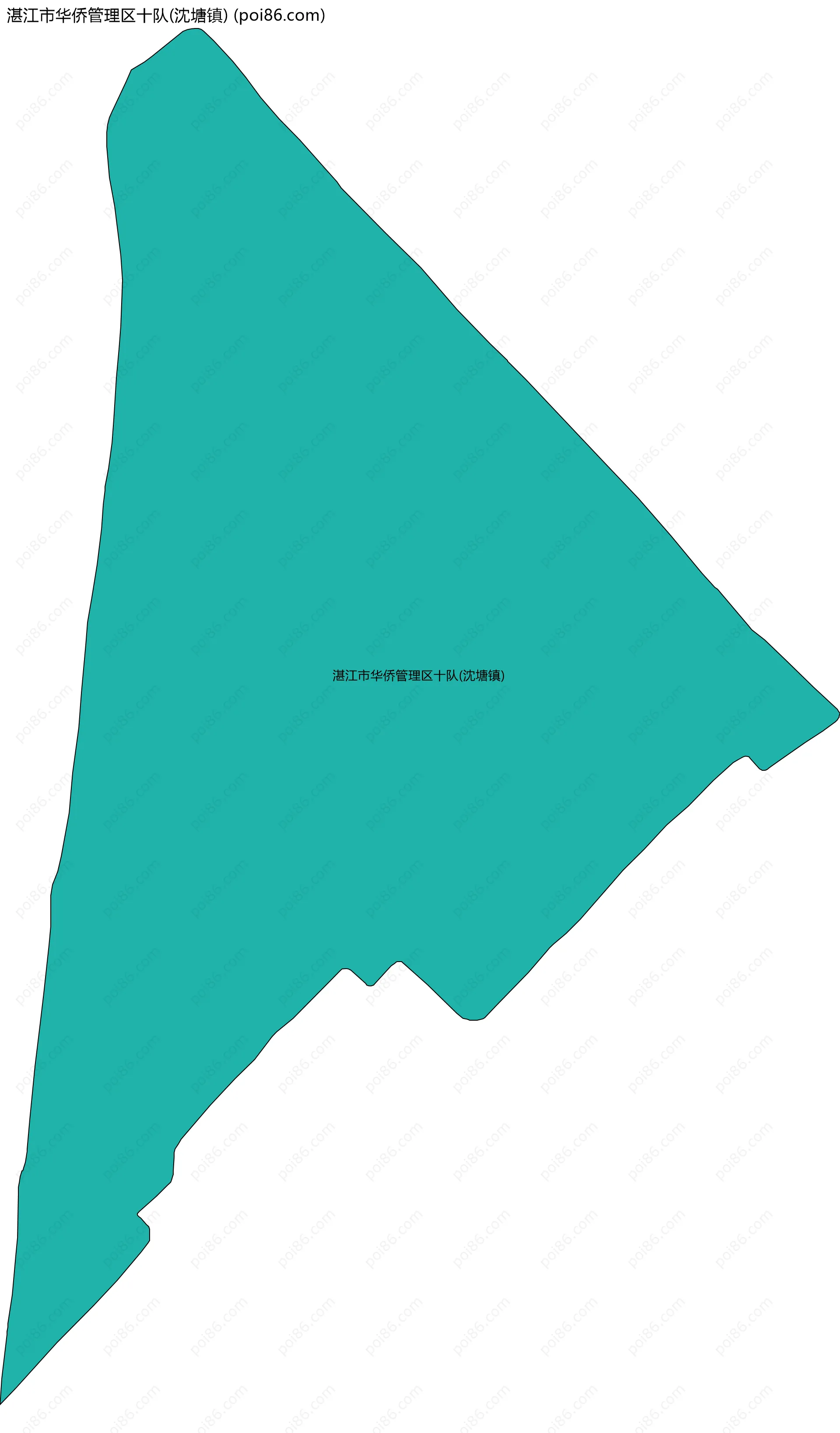 湛江市华侨管理区十队(沈塘镇)边界地图