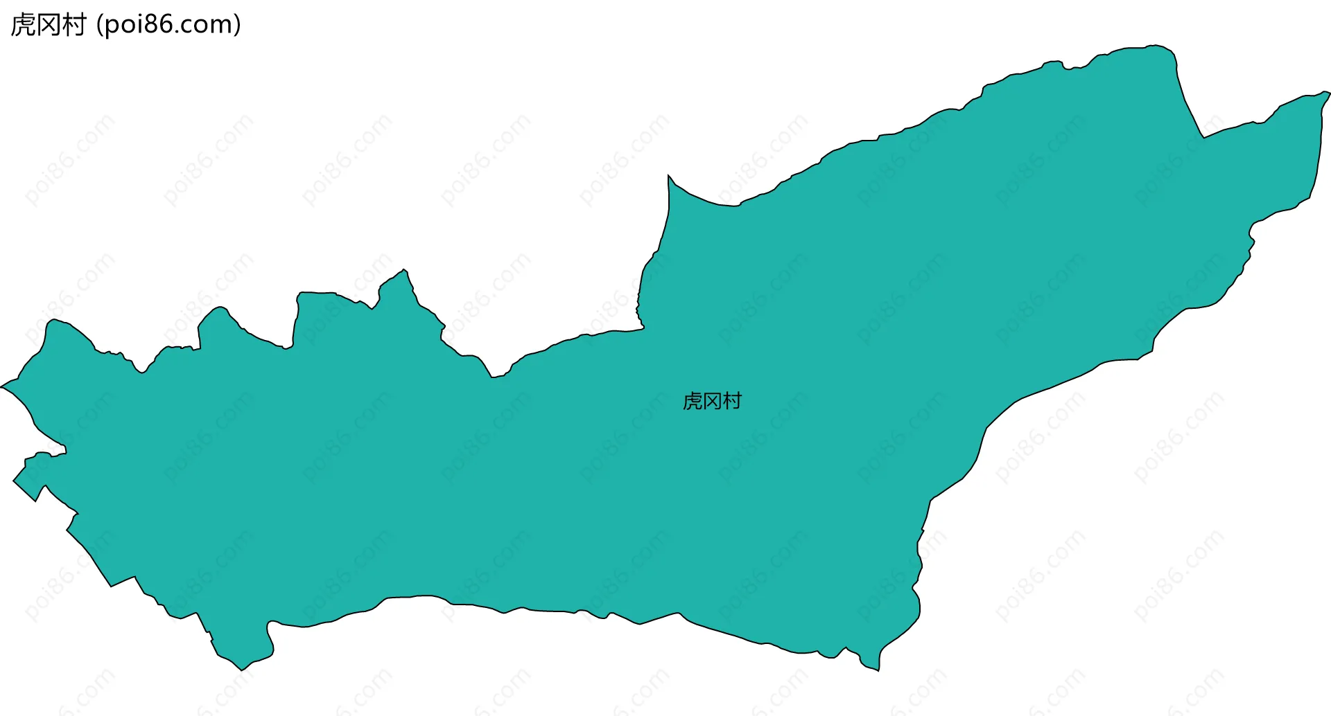 虎冈村边界地图
