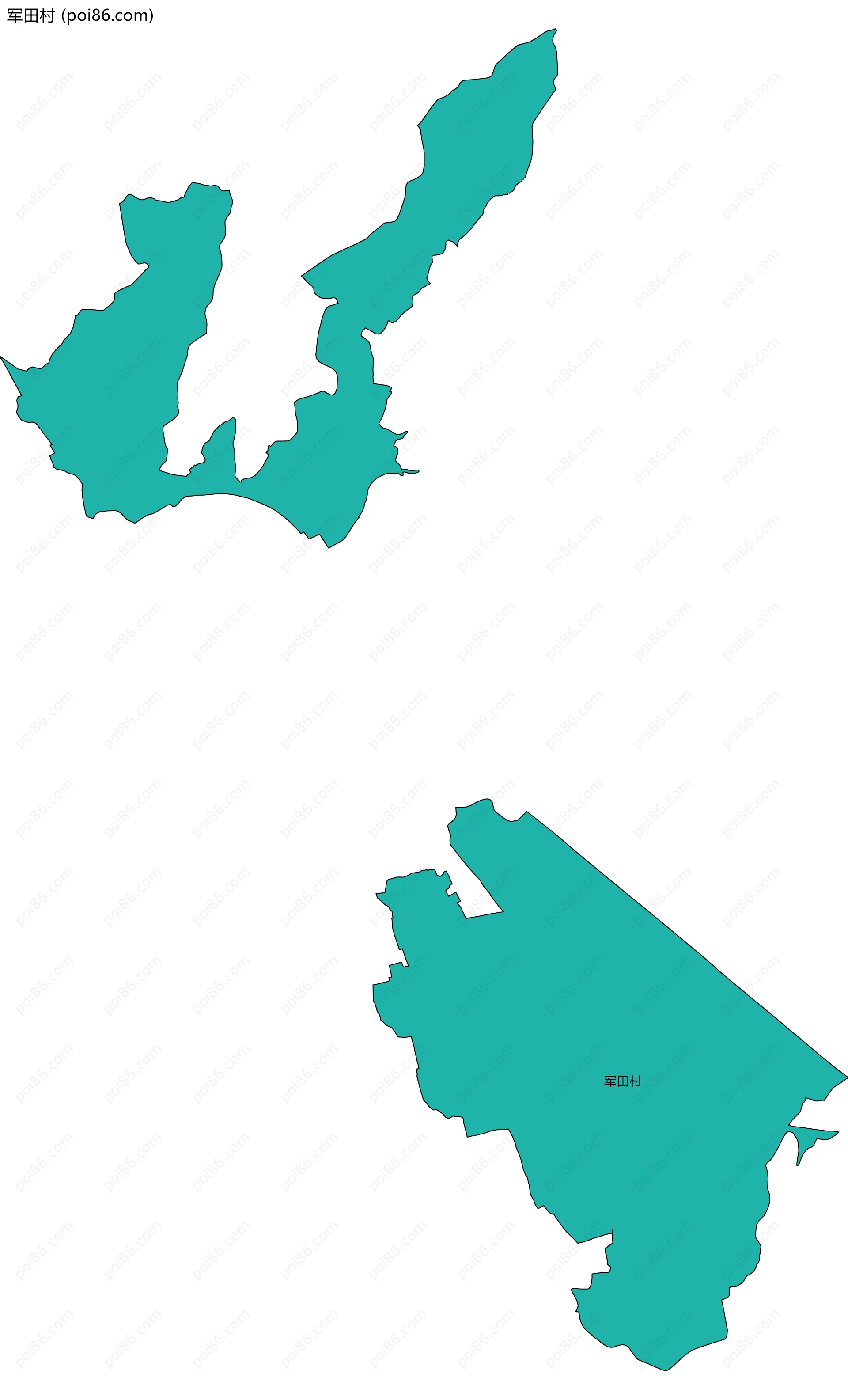 军田村边界地图