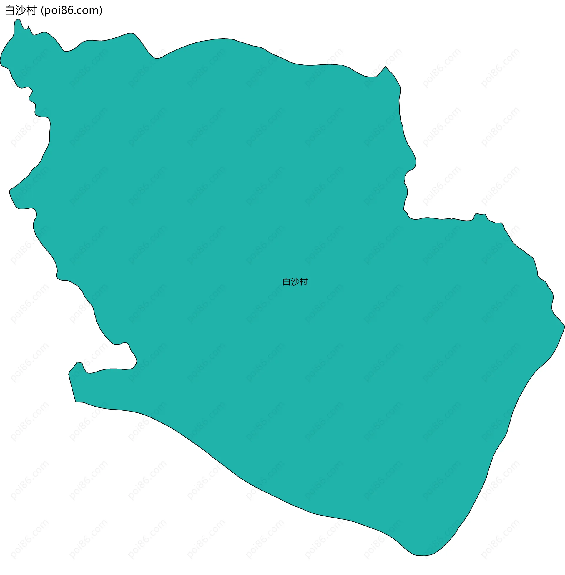 白沙村边界地图