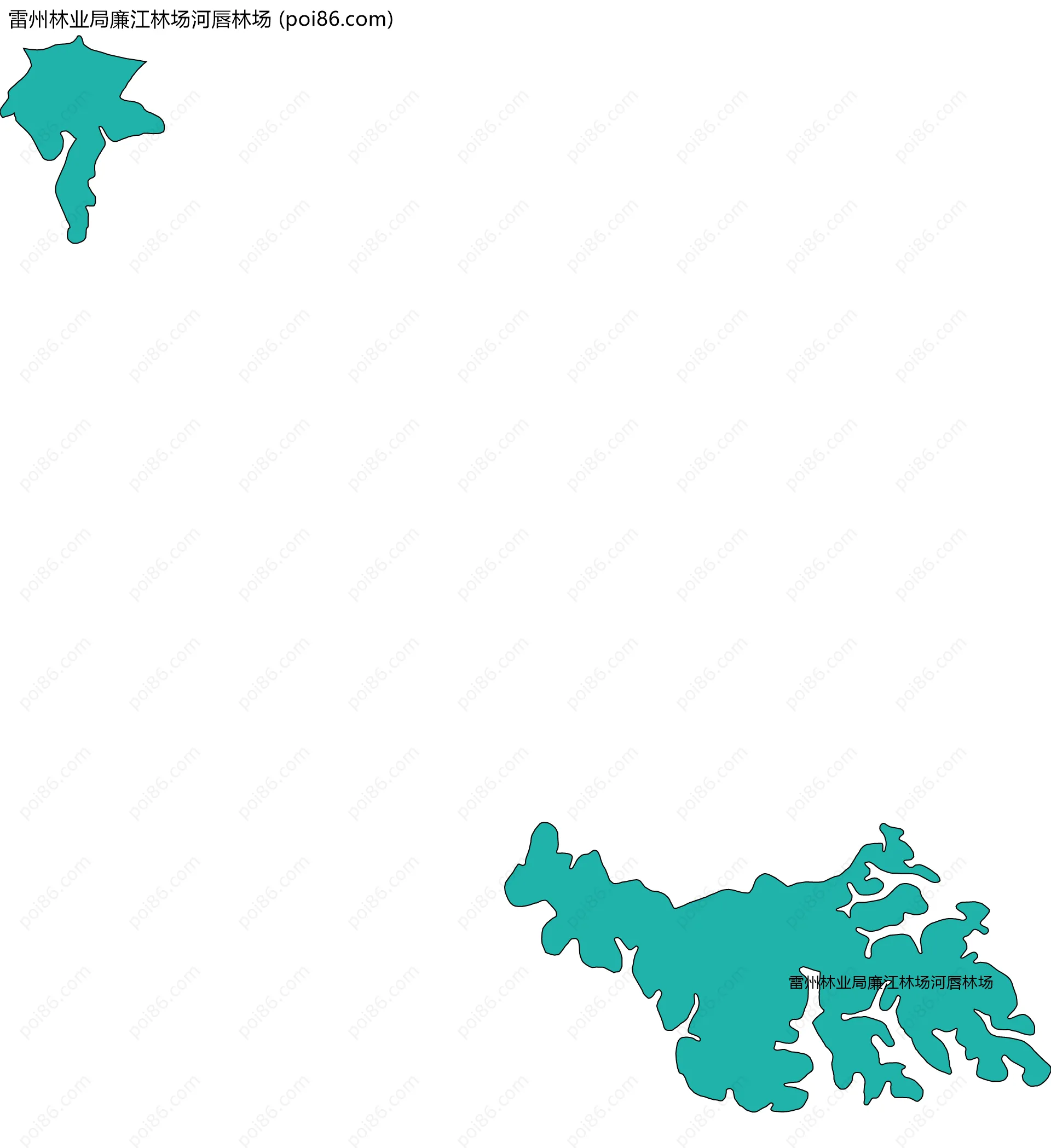 雷州林业局廉江林场河唇林场边界地图