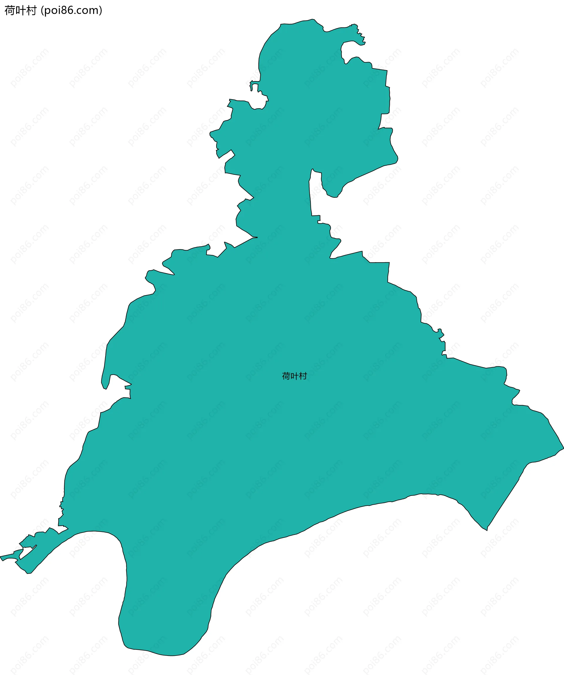 荷叶村边界地图