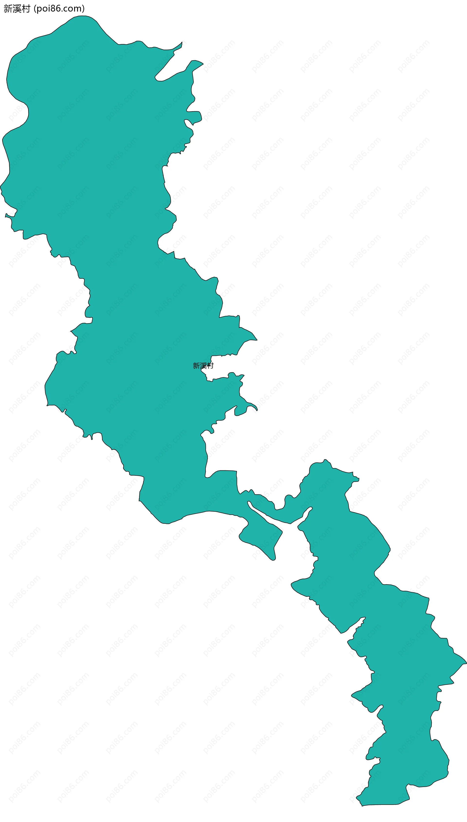 新溪村边界地图