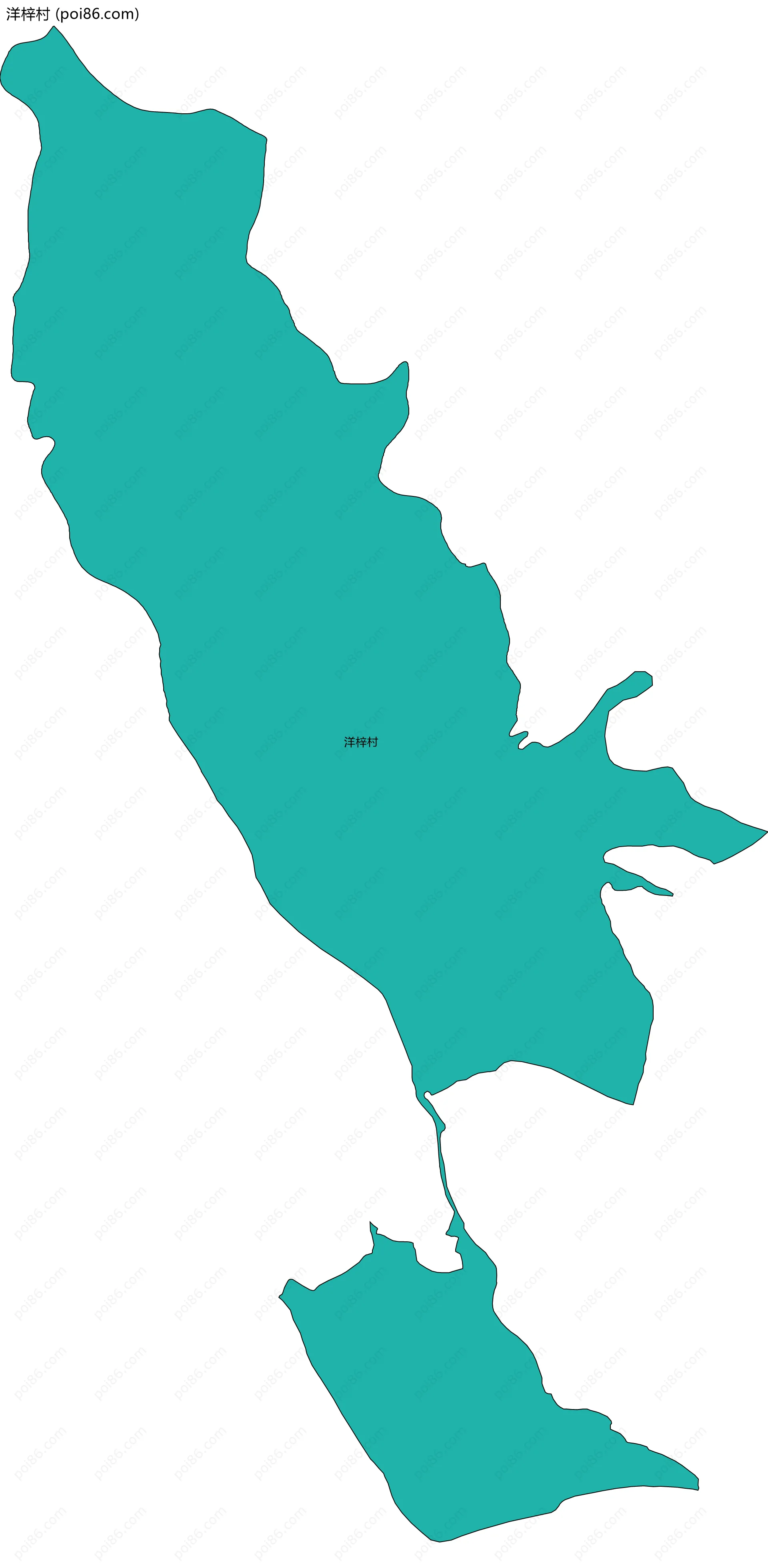 洋梓村边界地图