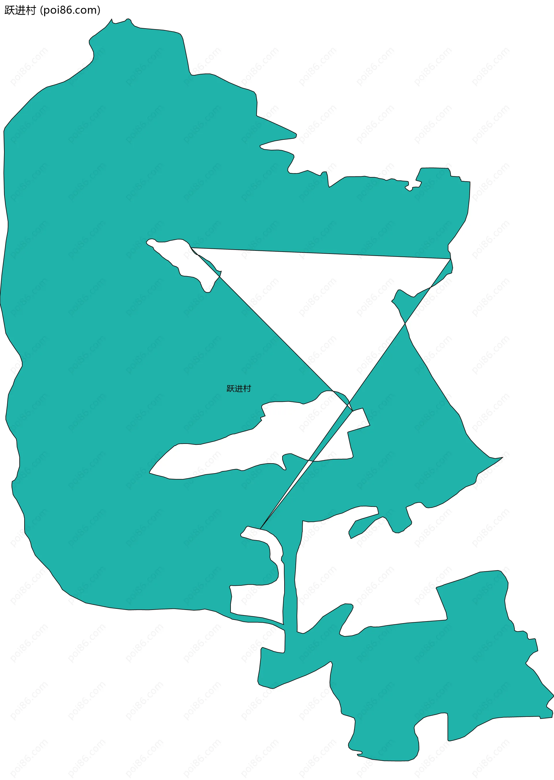 跃进村边界地图