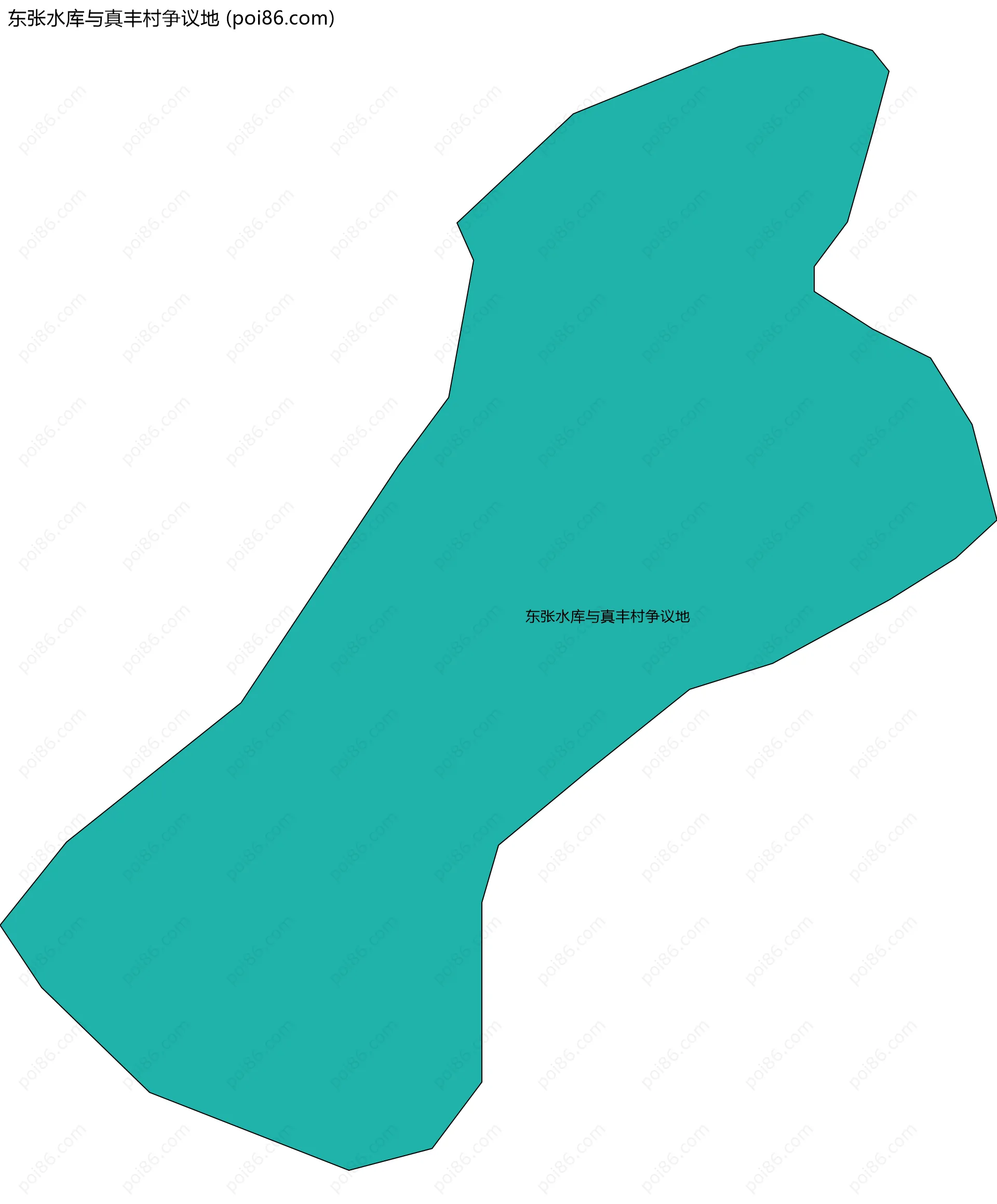 东张水库与真丰村争议地边界地图