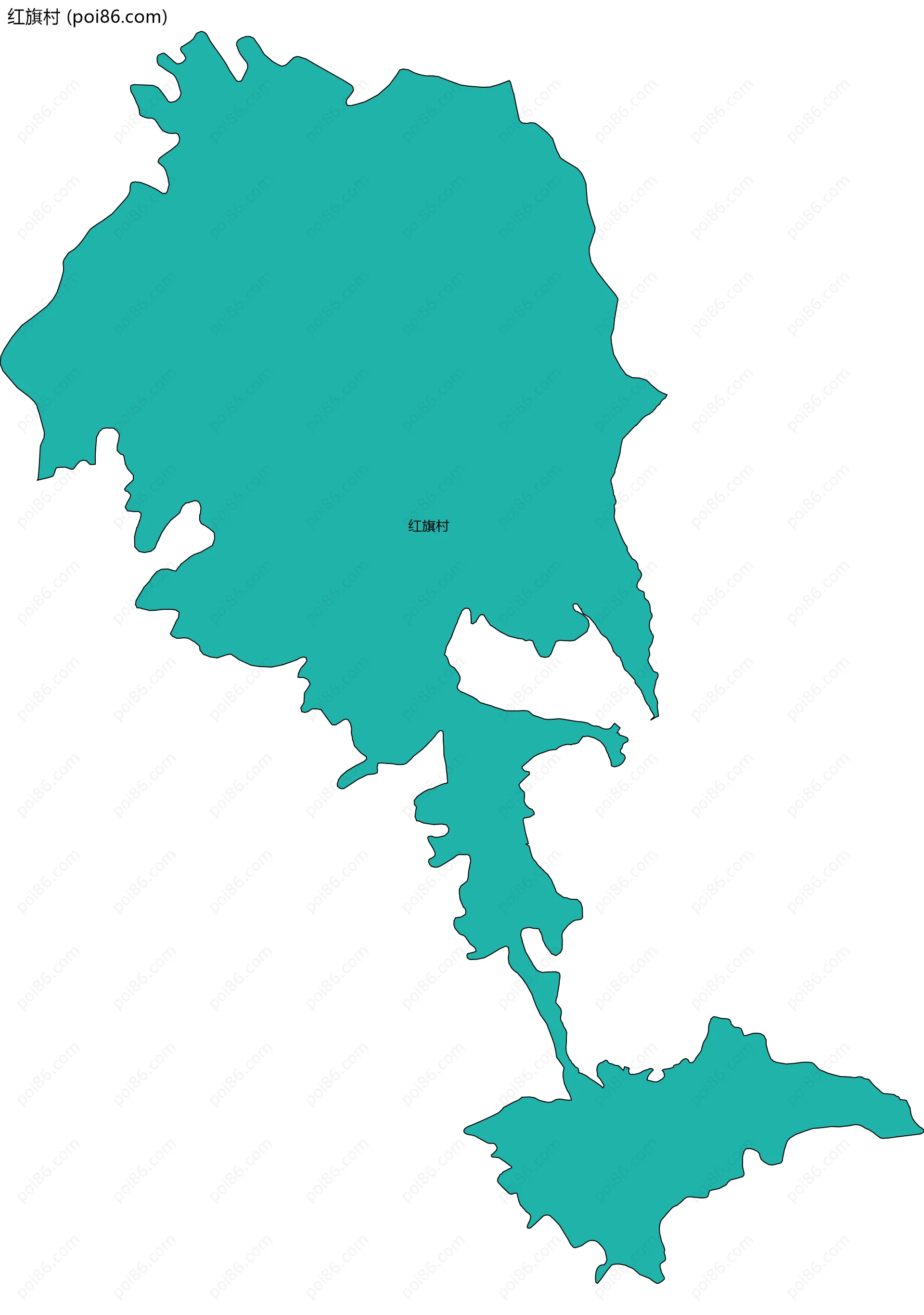 红旗村边界地图