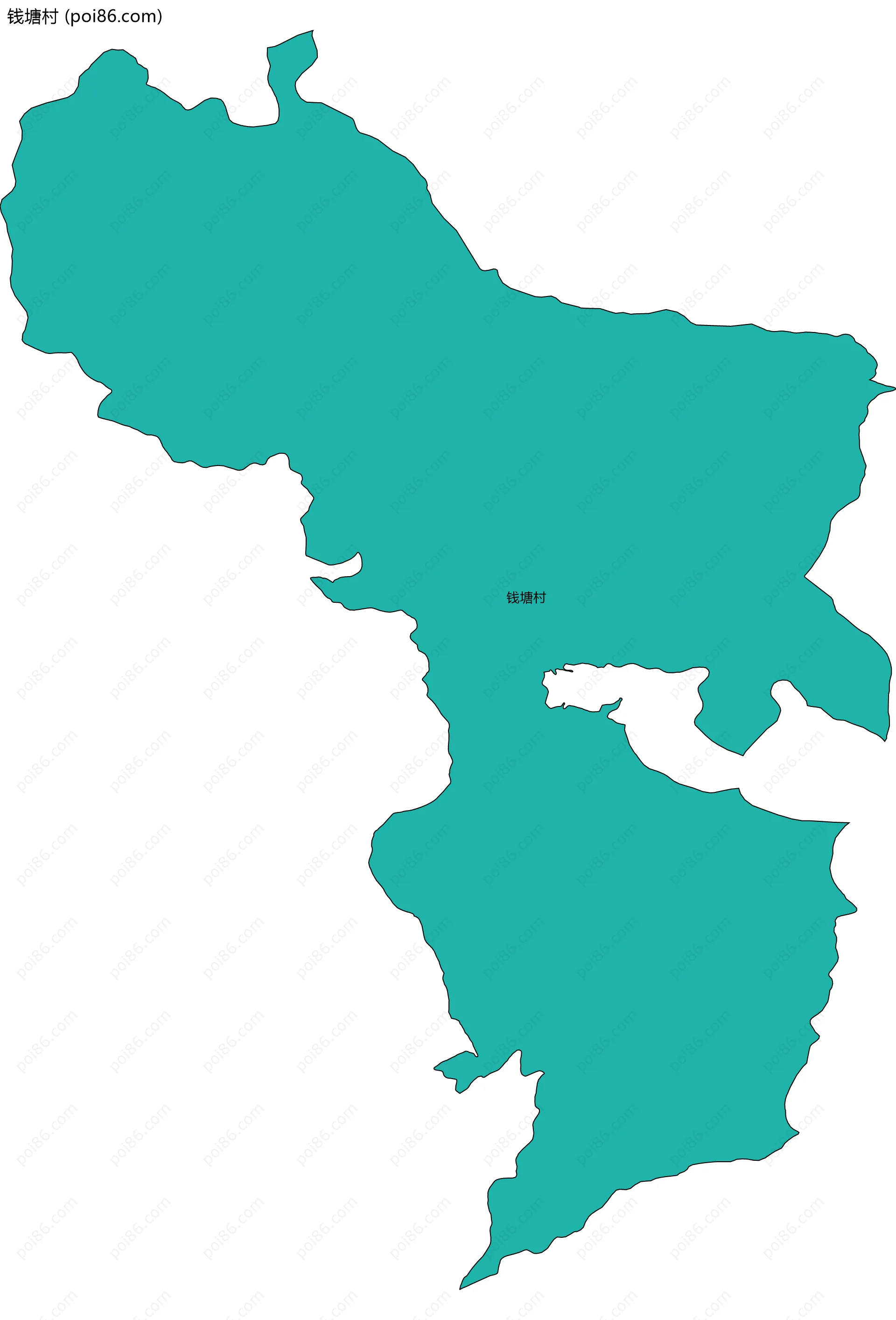 钱塘村边界地图