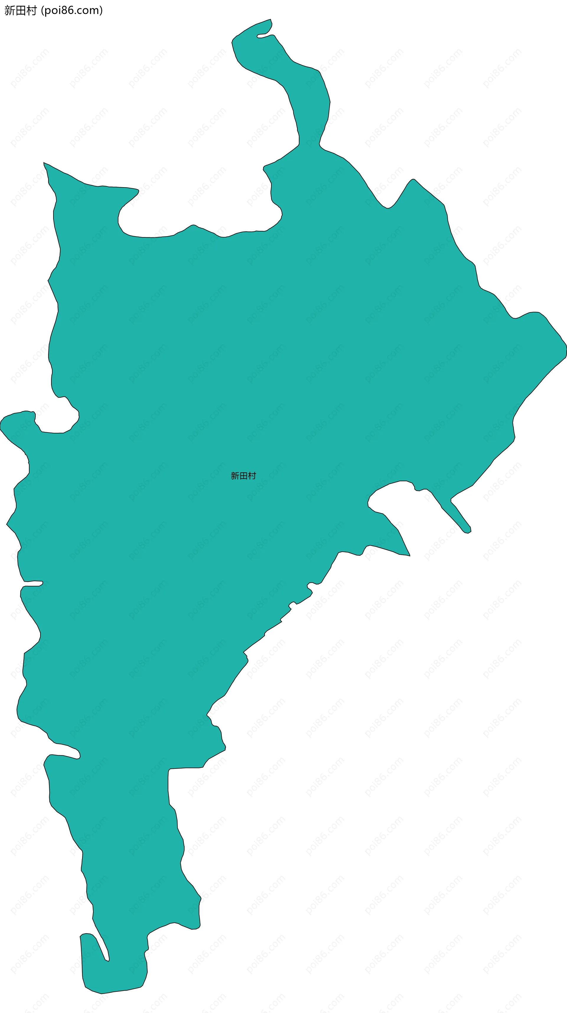 新田村边界地图