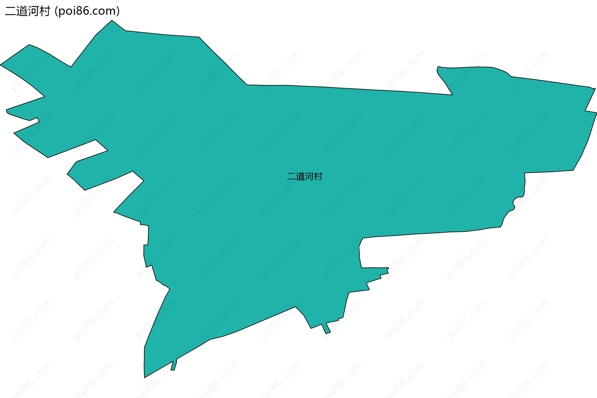 二道河村边界地图