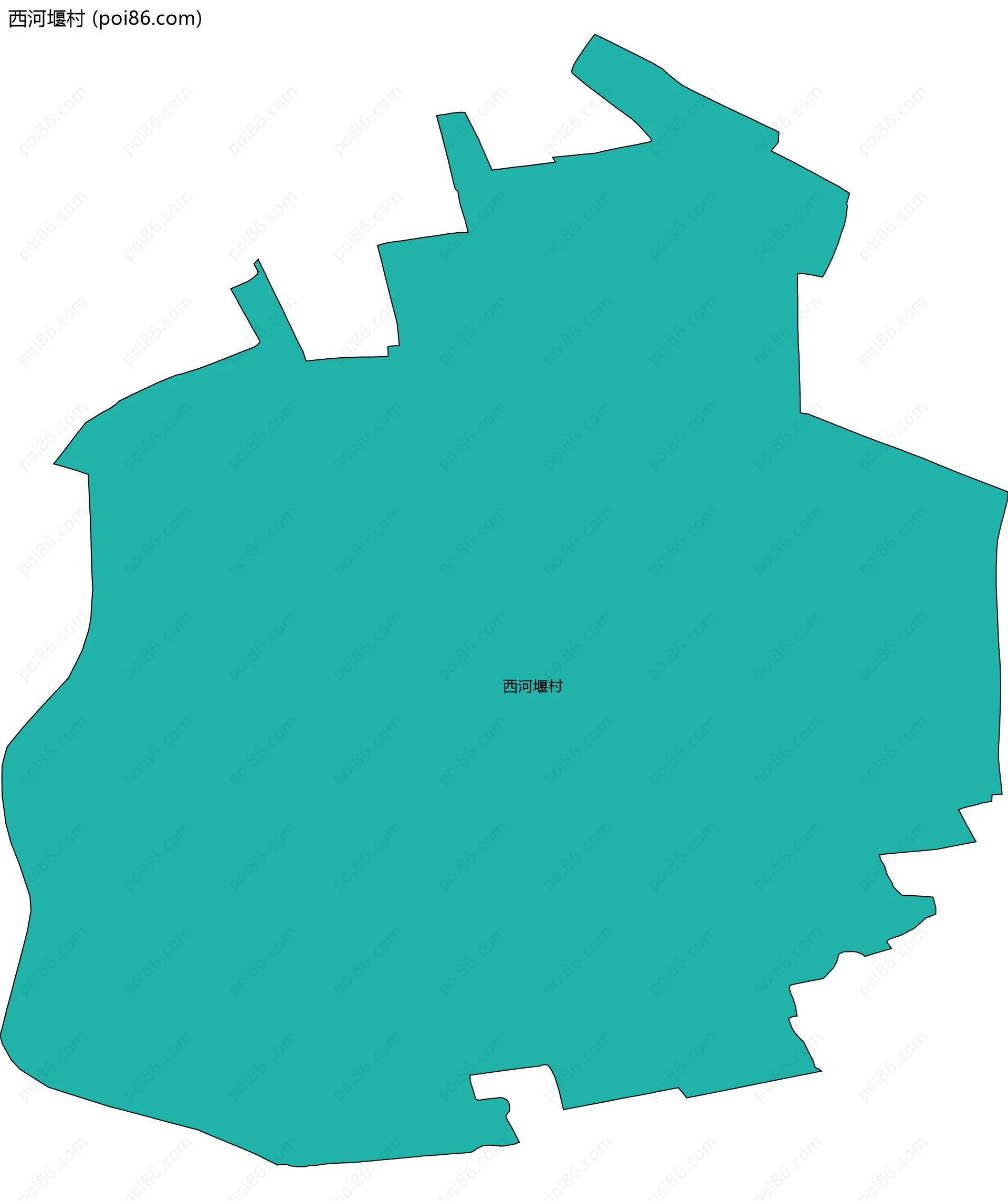 西河堰村边界地图