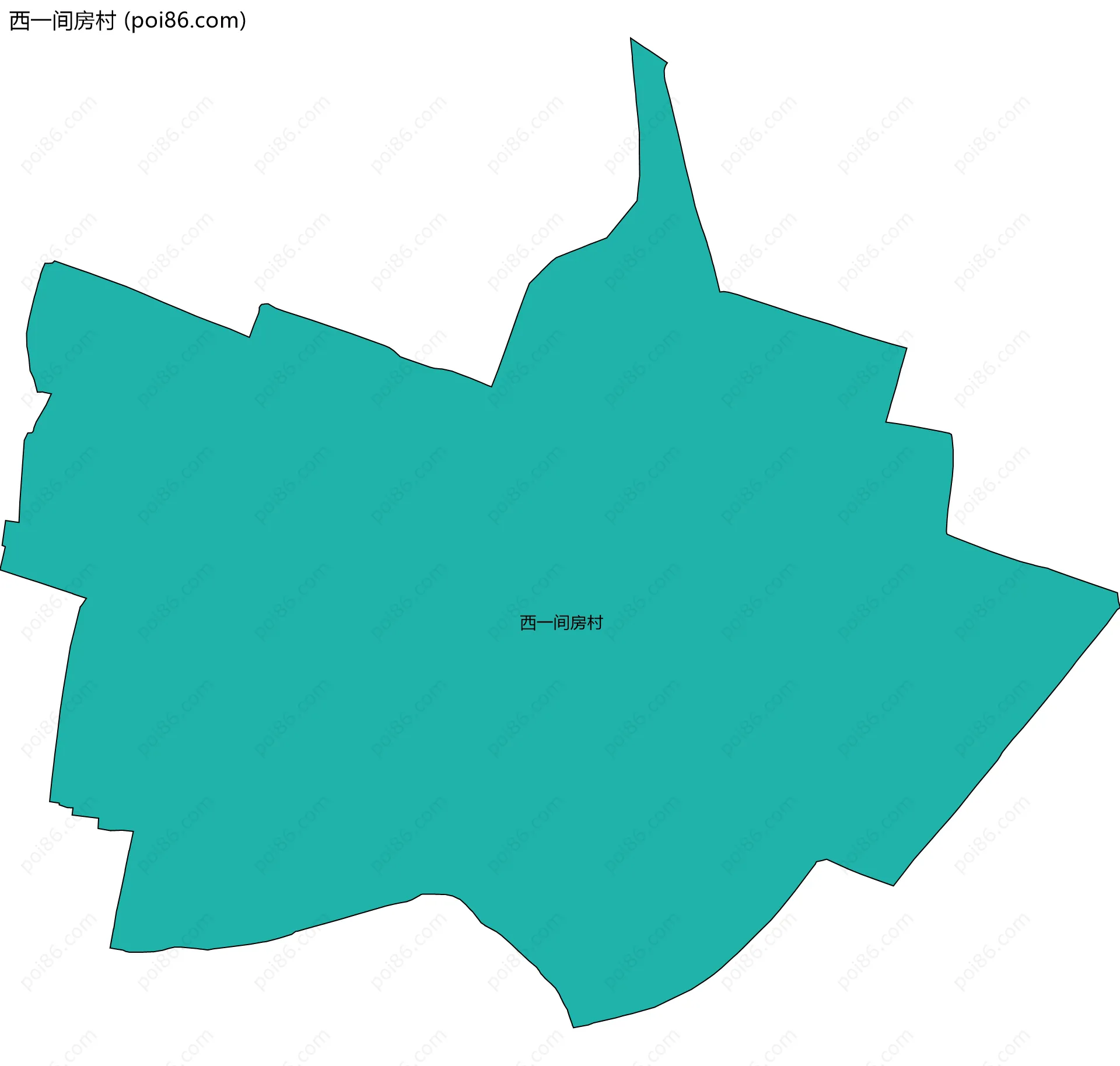 西一间房村边界地图