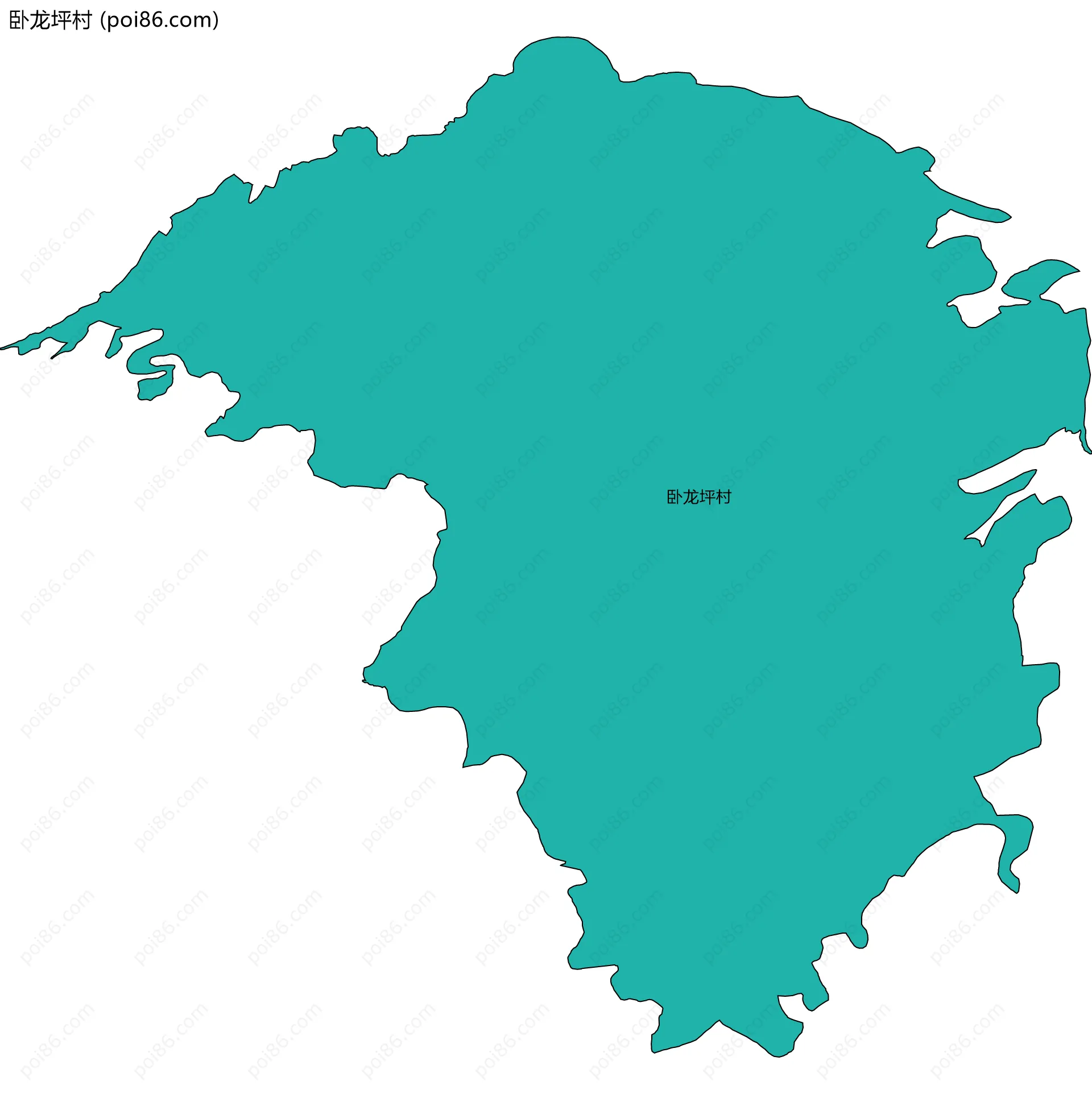 卧龙坪村边界地图