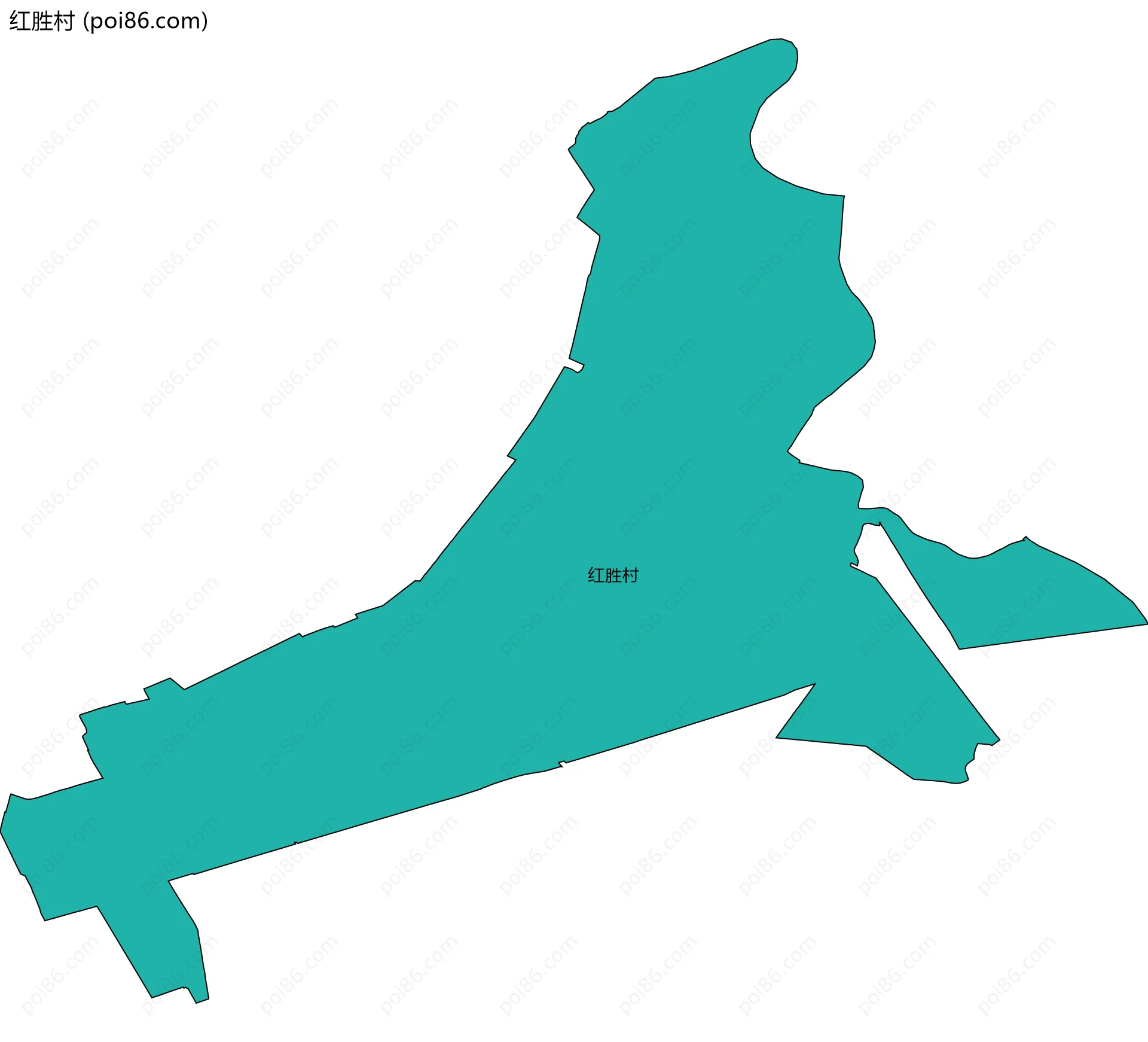红胜村边界地图