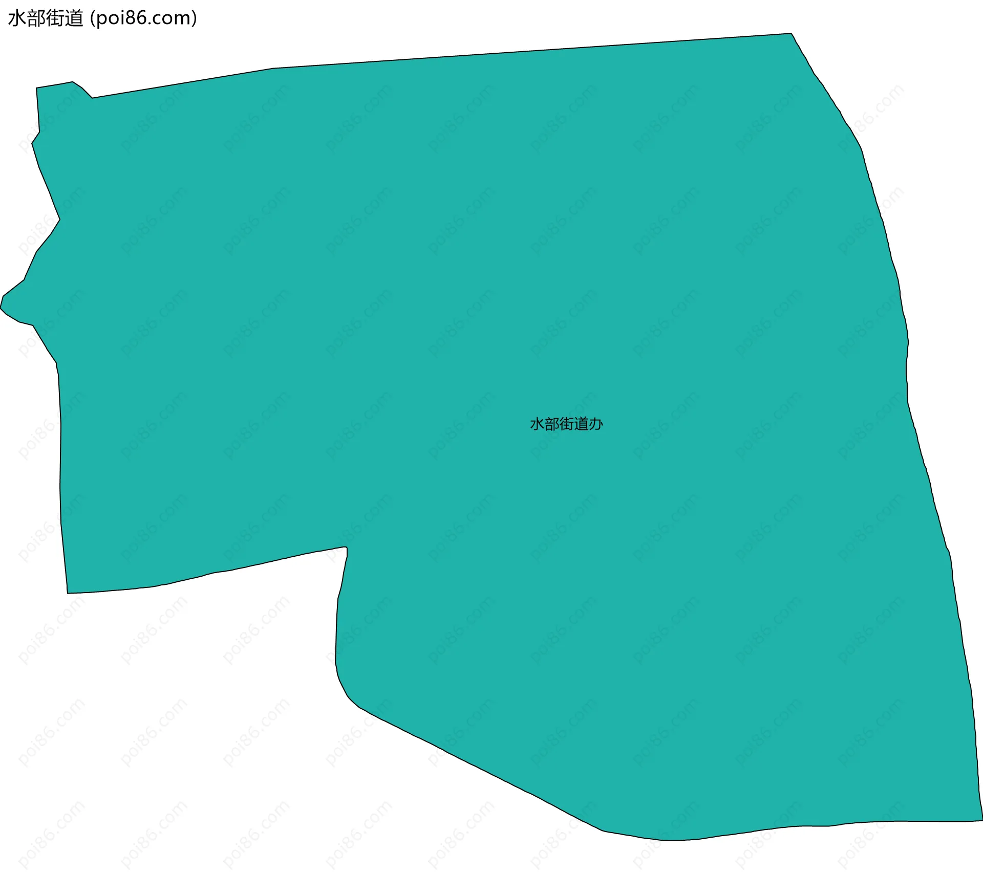 水部街道边界地图(五级行政区划)