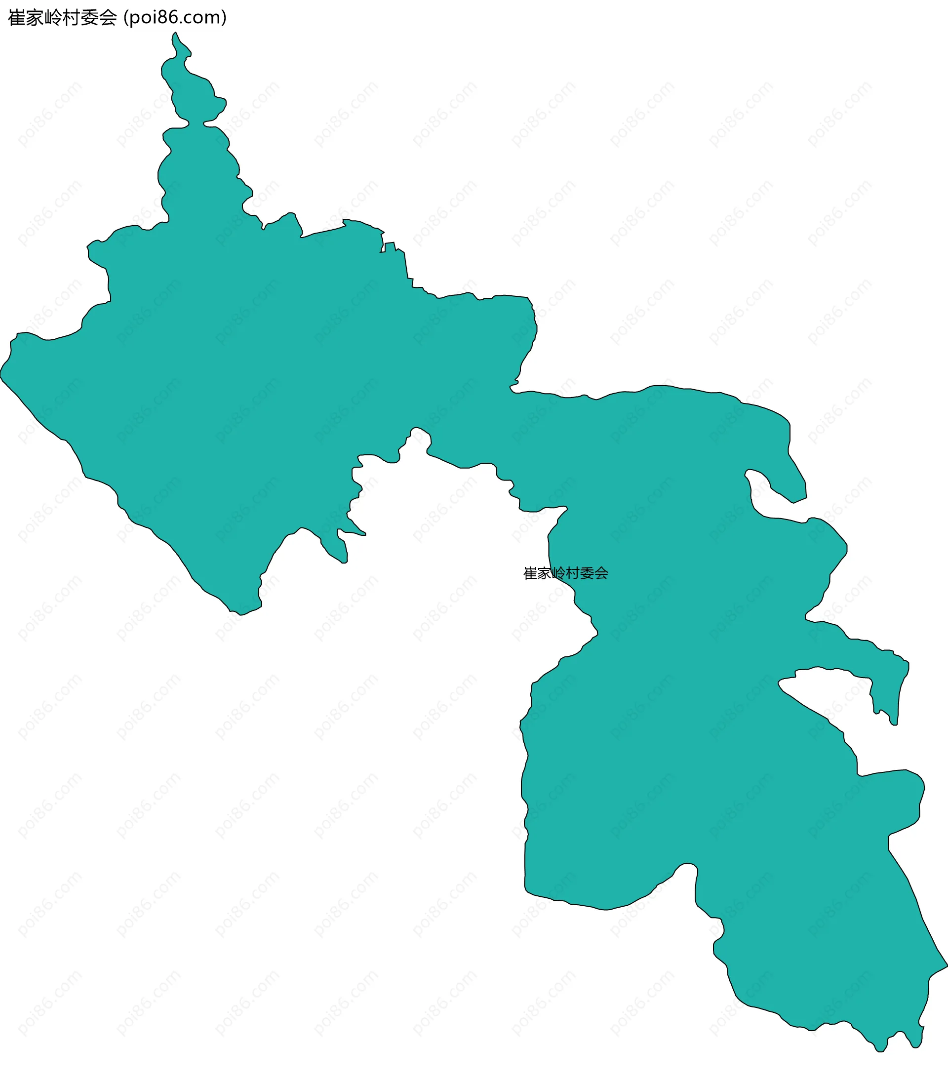 崔家岭村委会边界地图