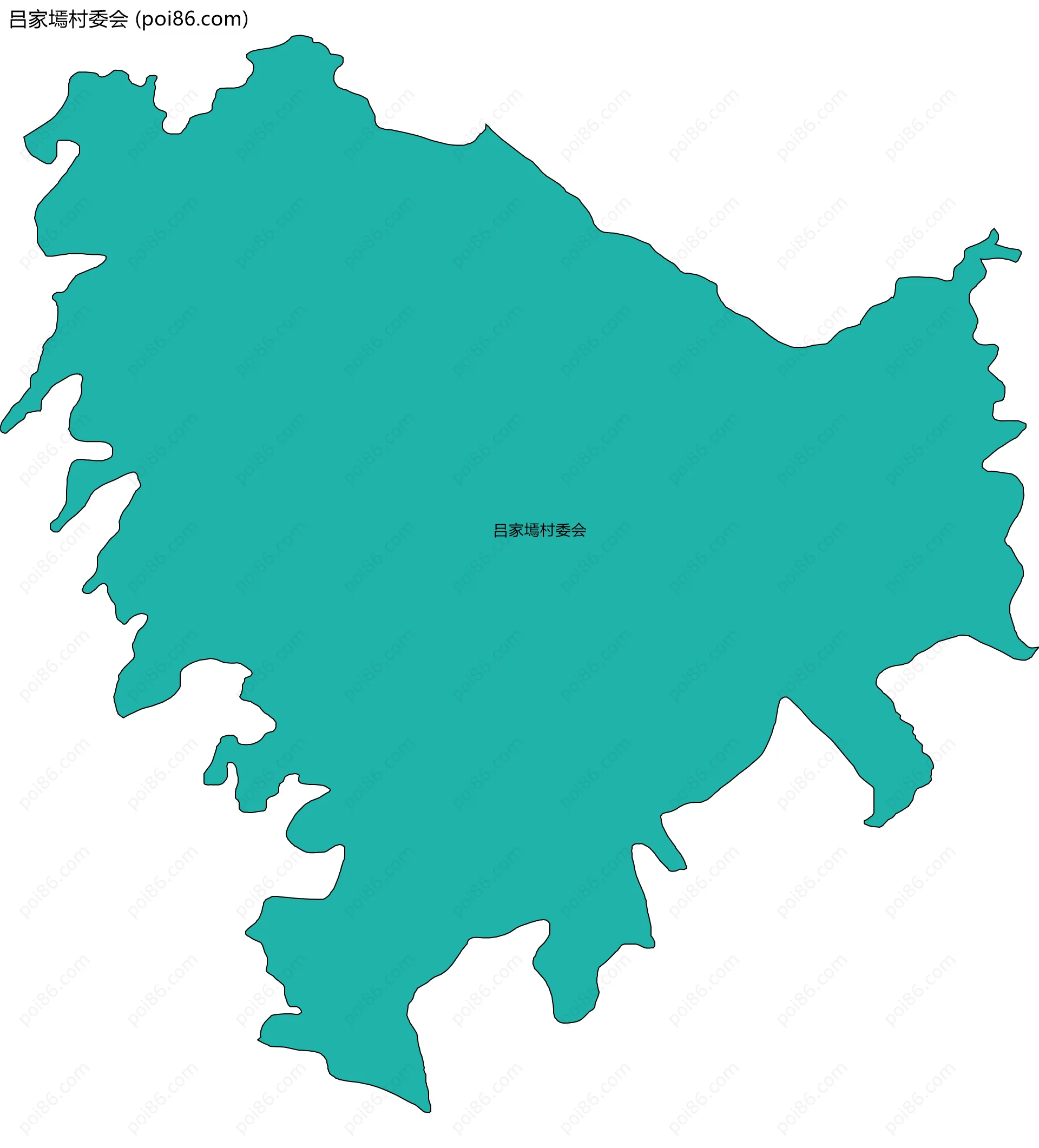 吕家墕村委会边界地图