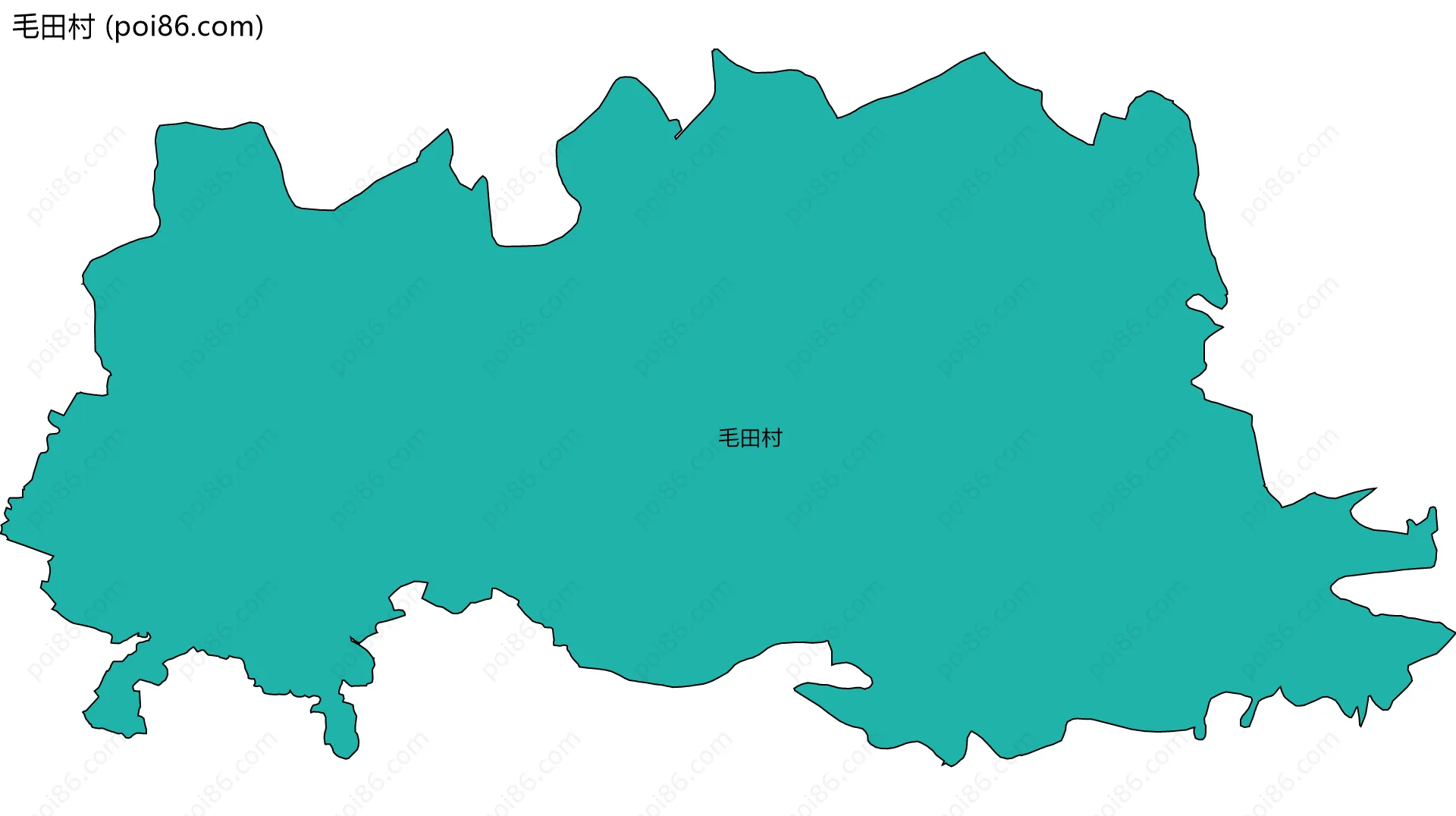 毛田村边界地图