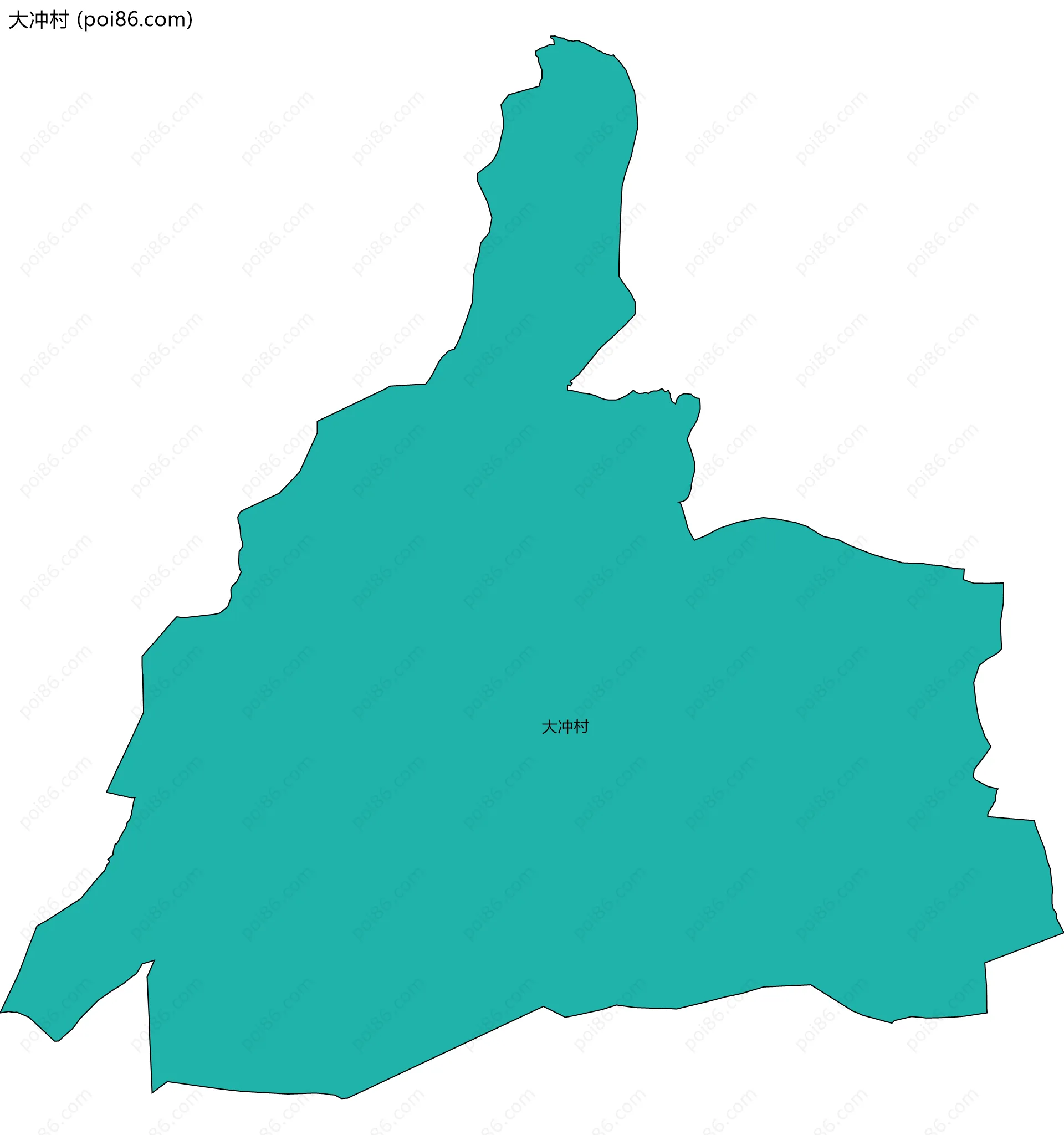 大冲村边界地图