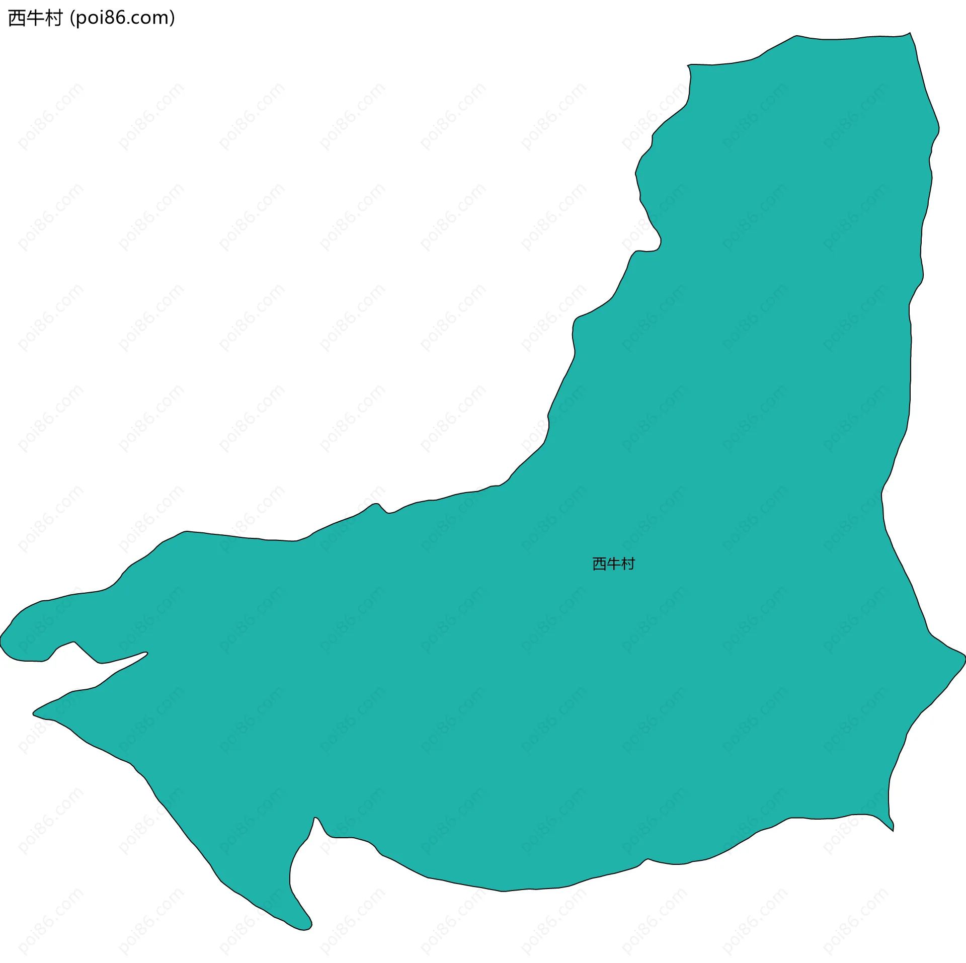 西牛村边界地图