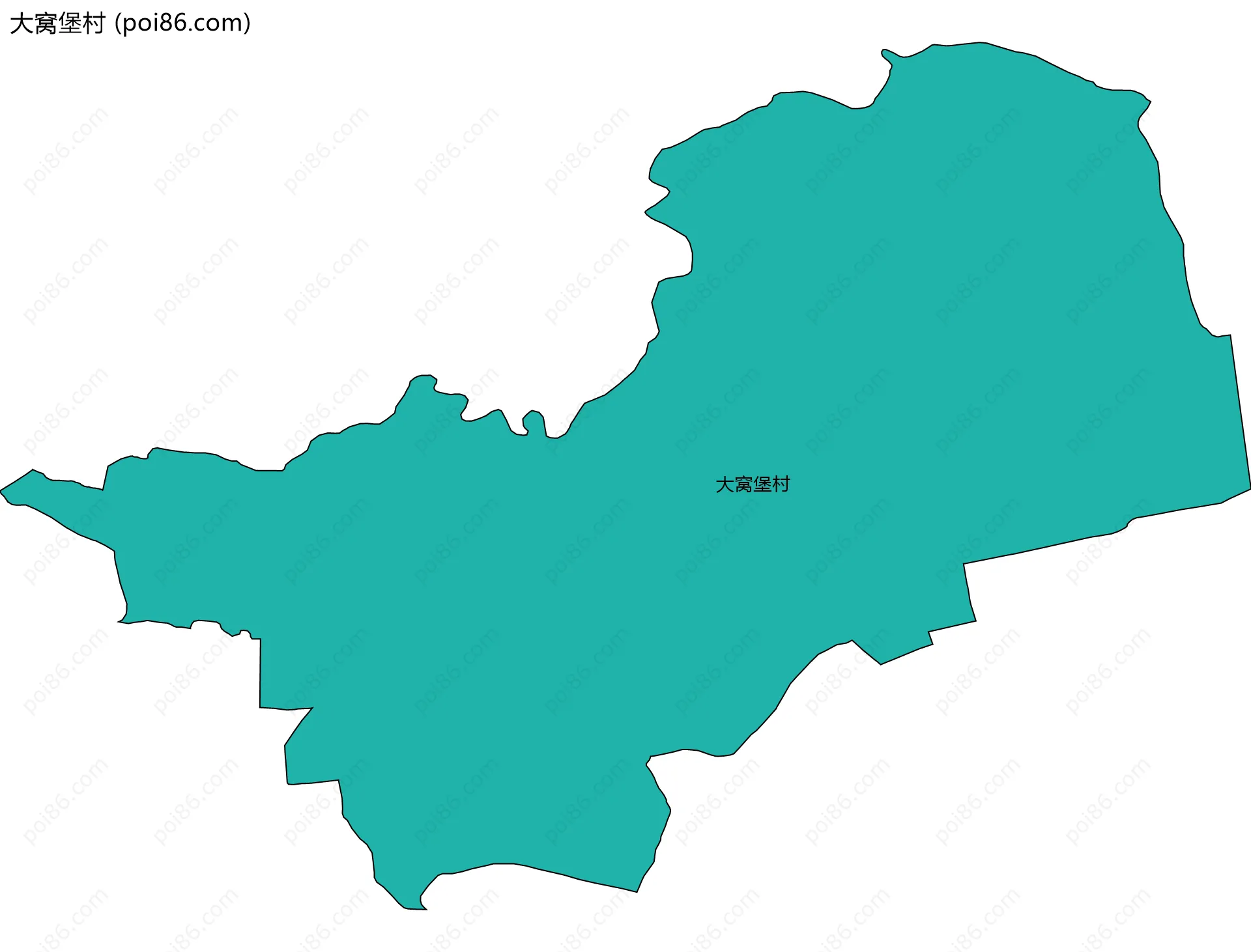 大窝堡村边界地图