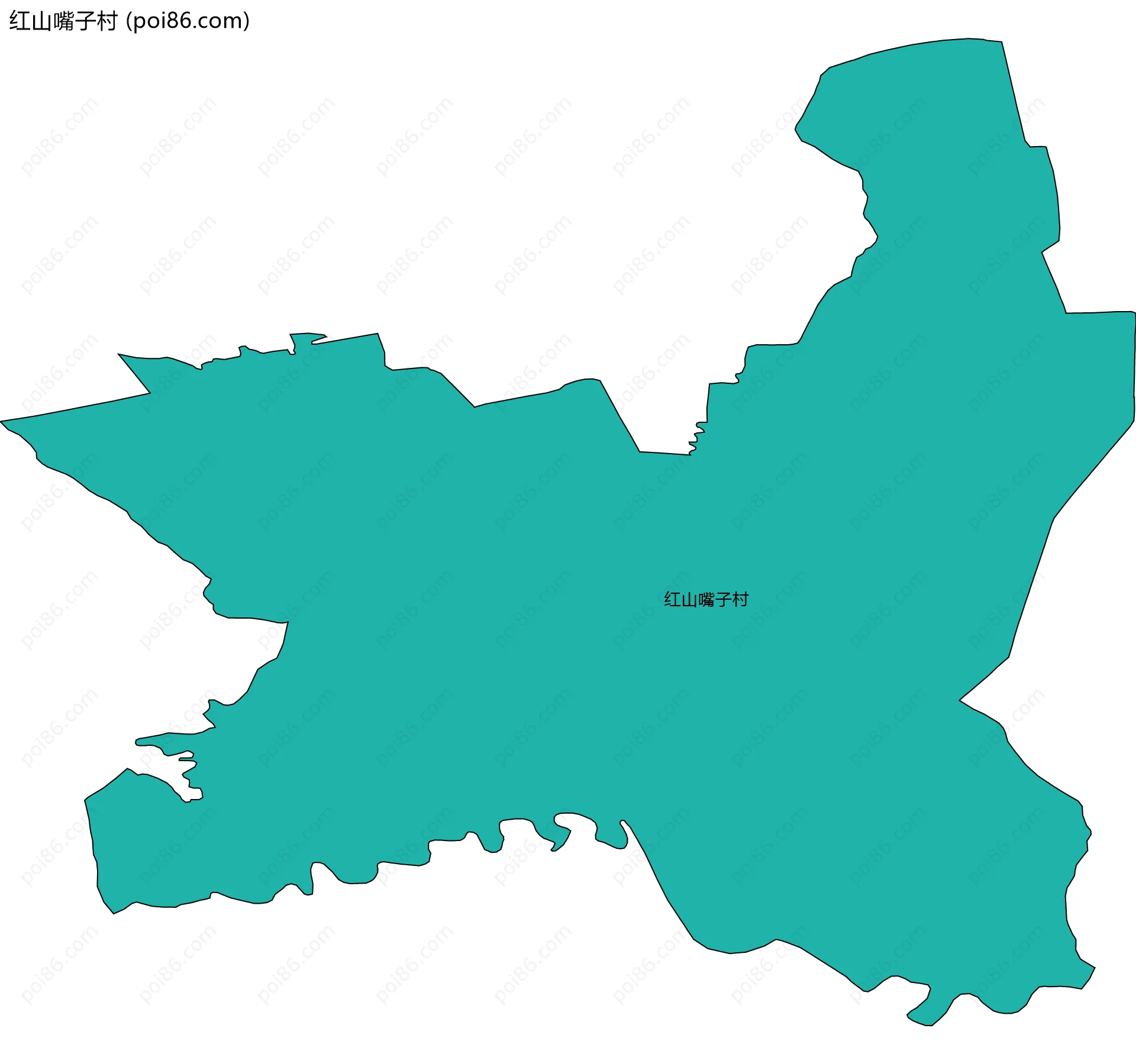 红山嘴子村边界地图