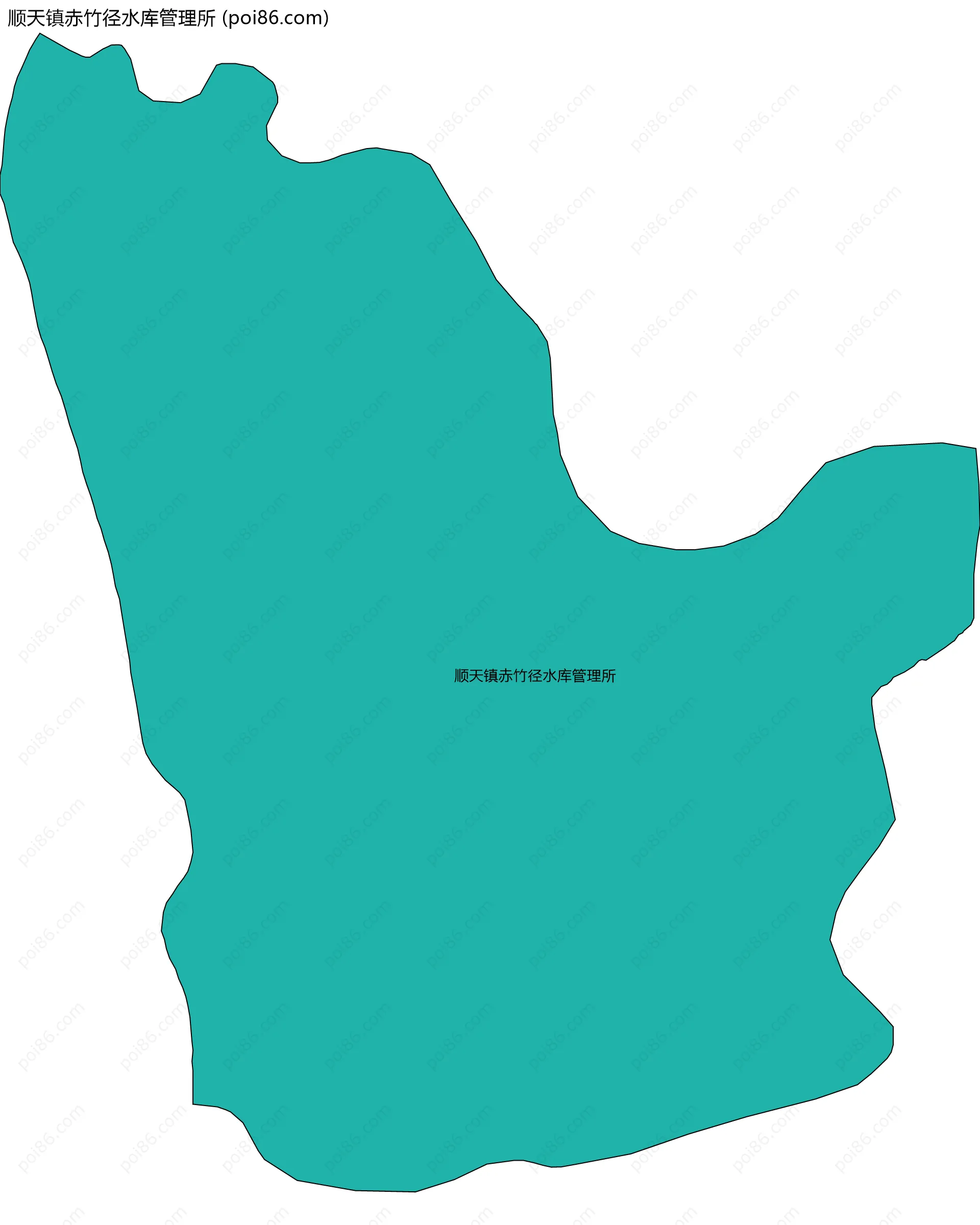 顺天镇赤竹径水库管理所边界地图