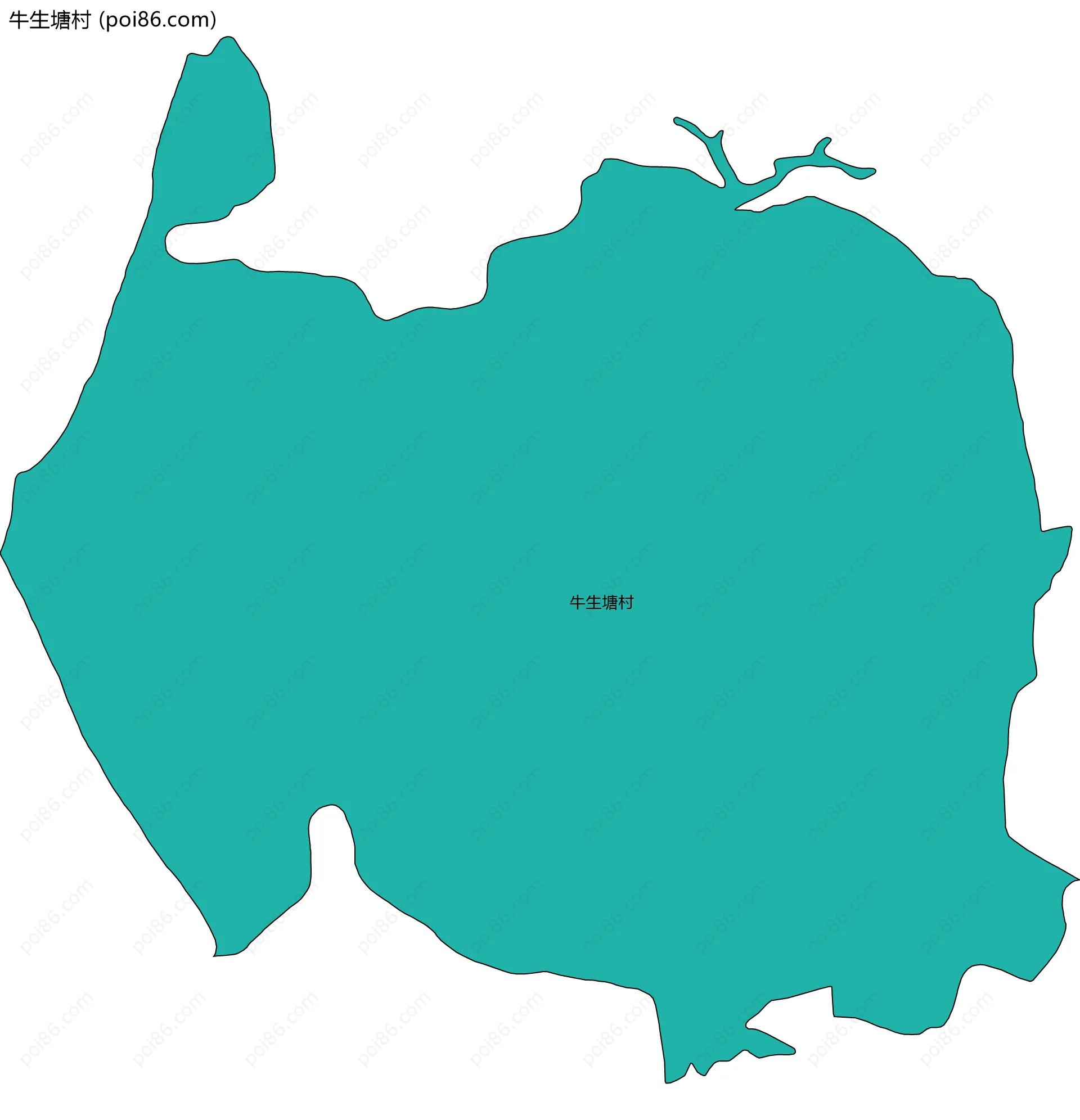 牛生塘村边界地图