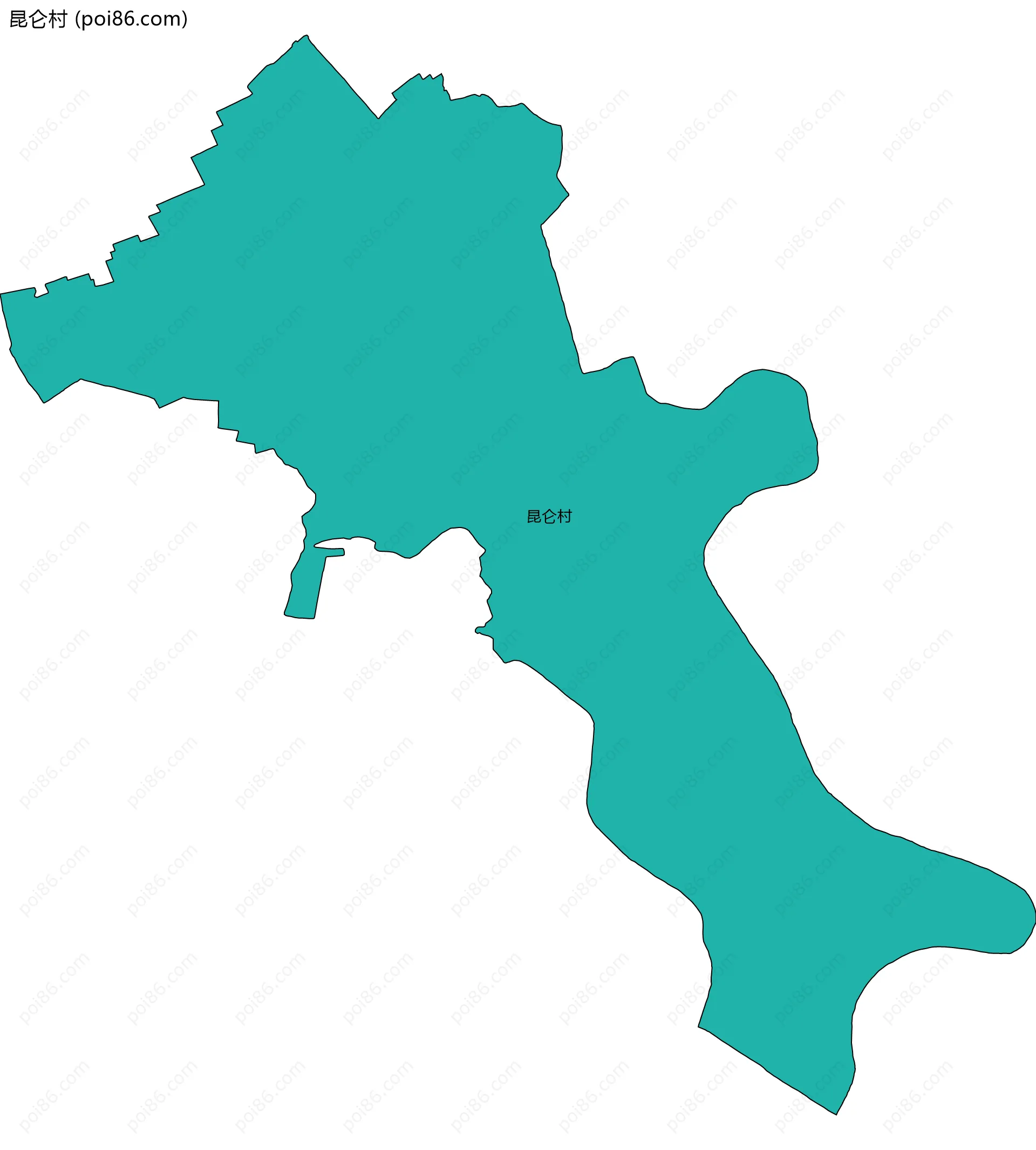 昆仑村边界地图