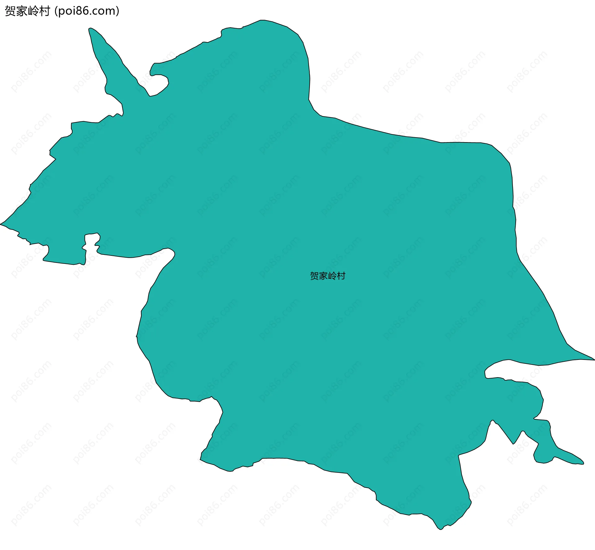 贺家岭村边界地图