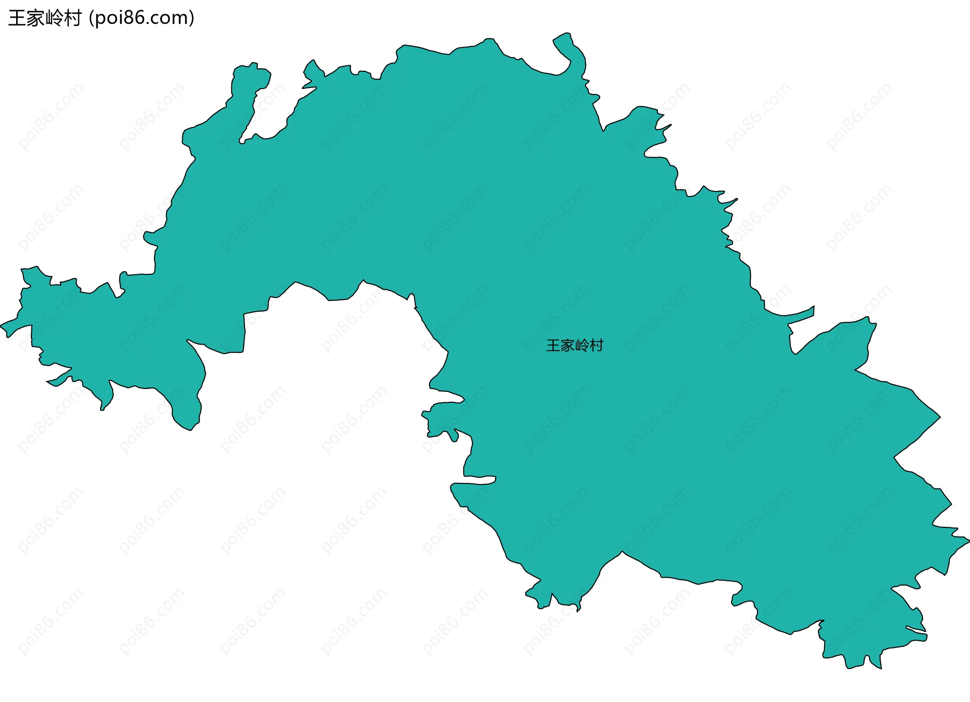 王家岭村边界地图