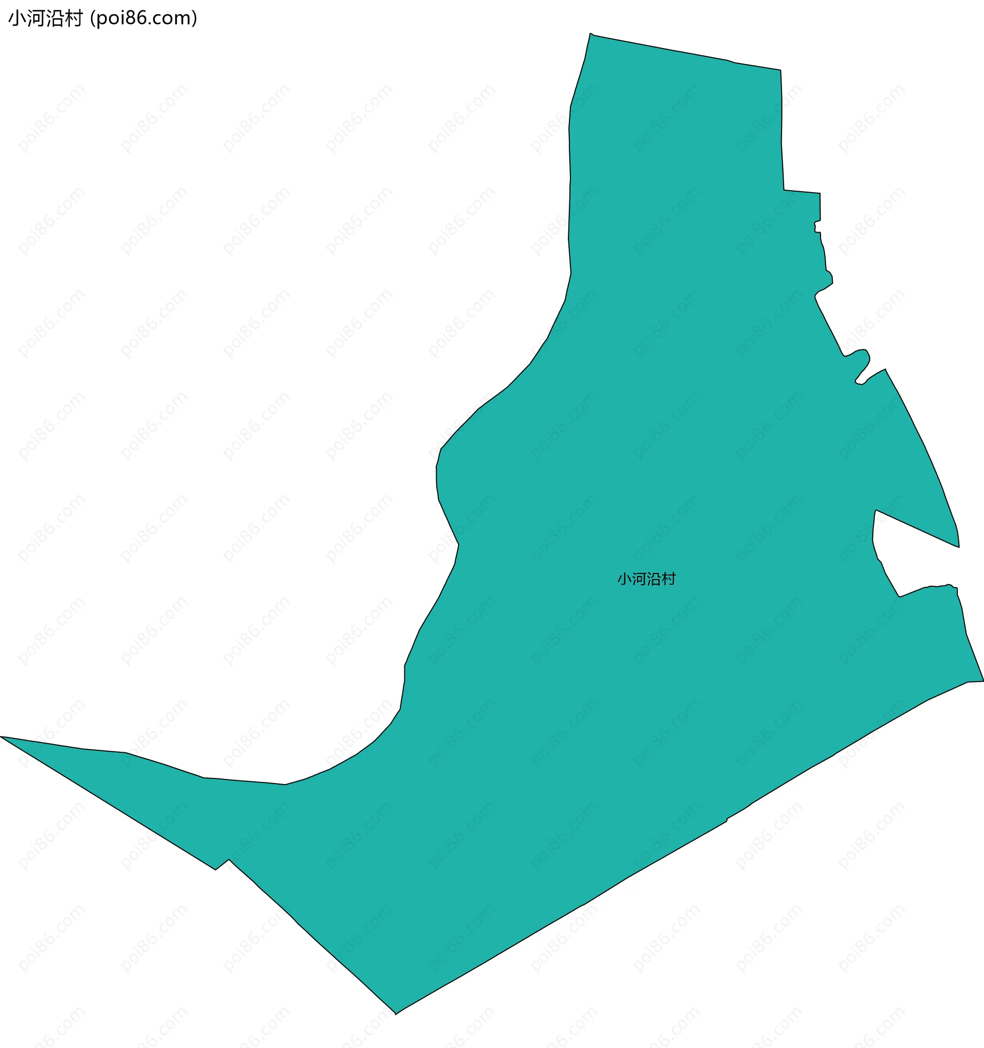 小河沿村边界地图