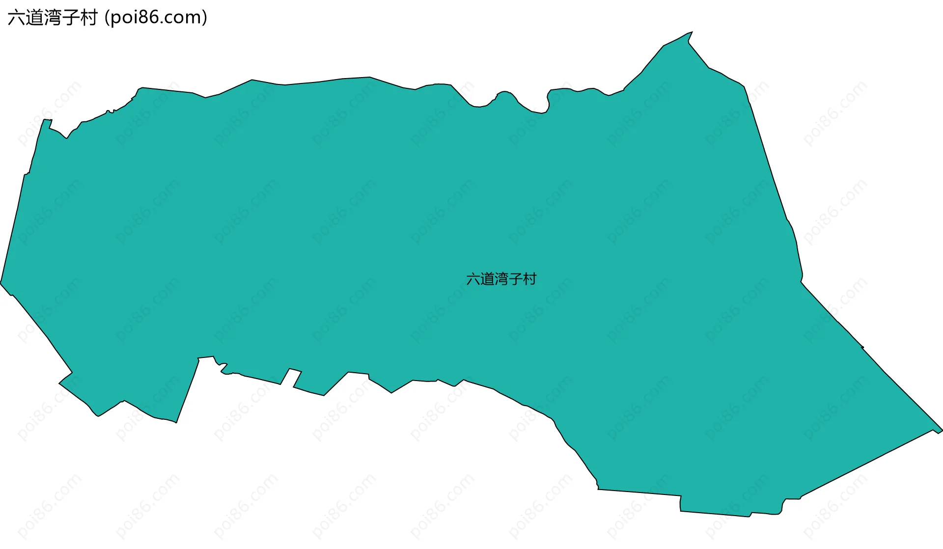 六道湾子村边界地图