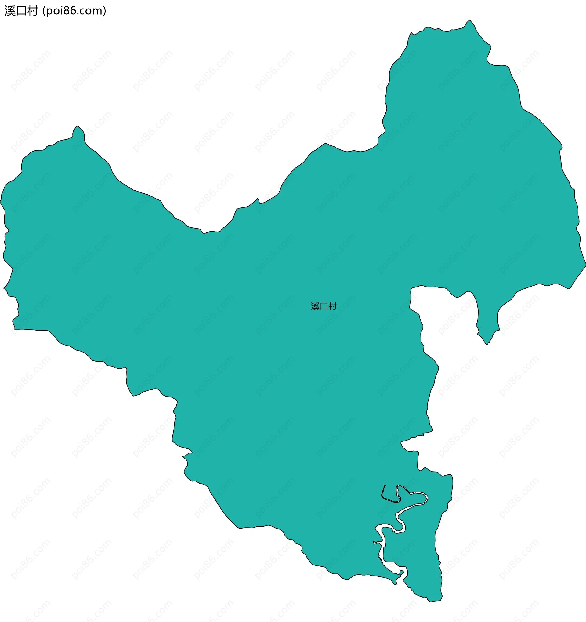 溪口村边界地图