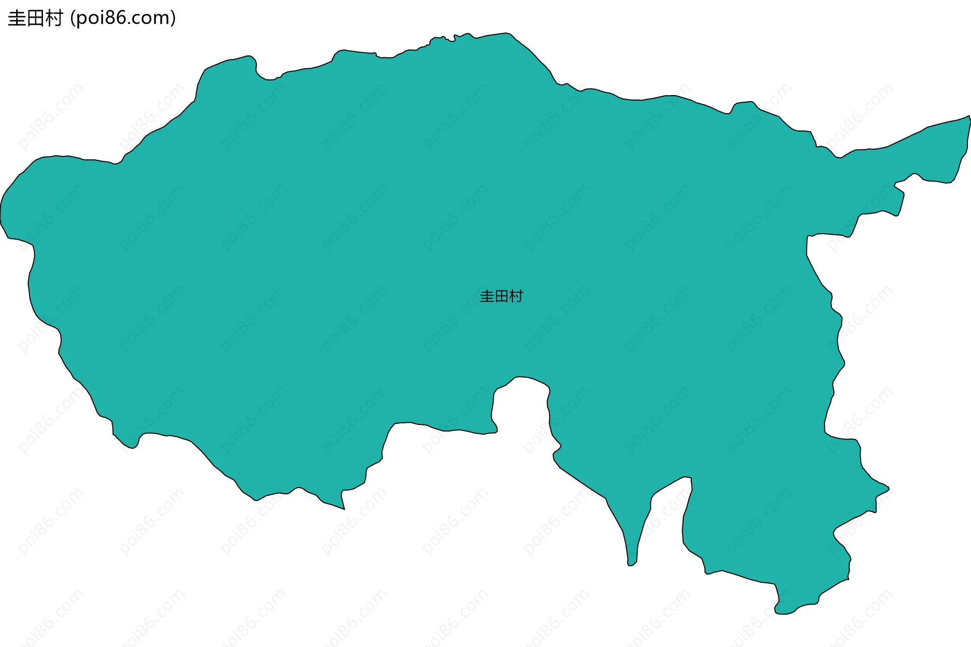 圭田村边界地图