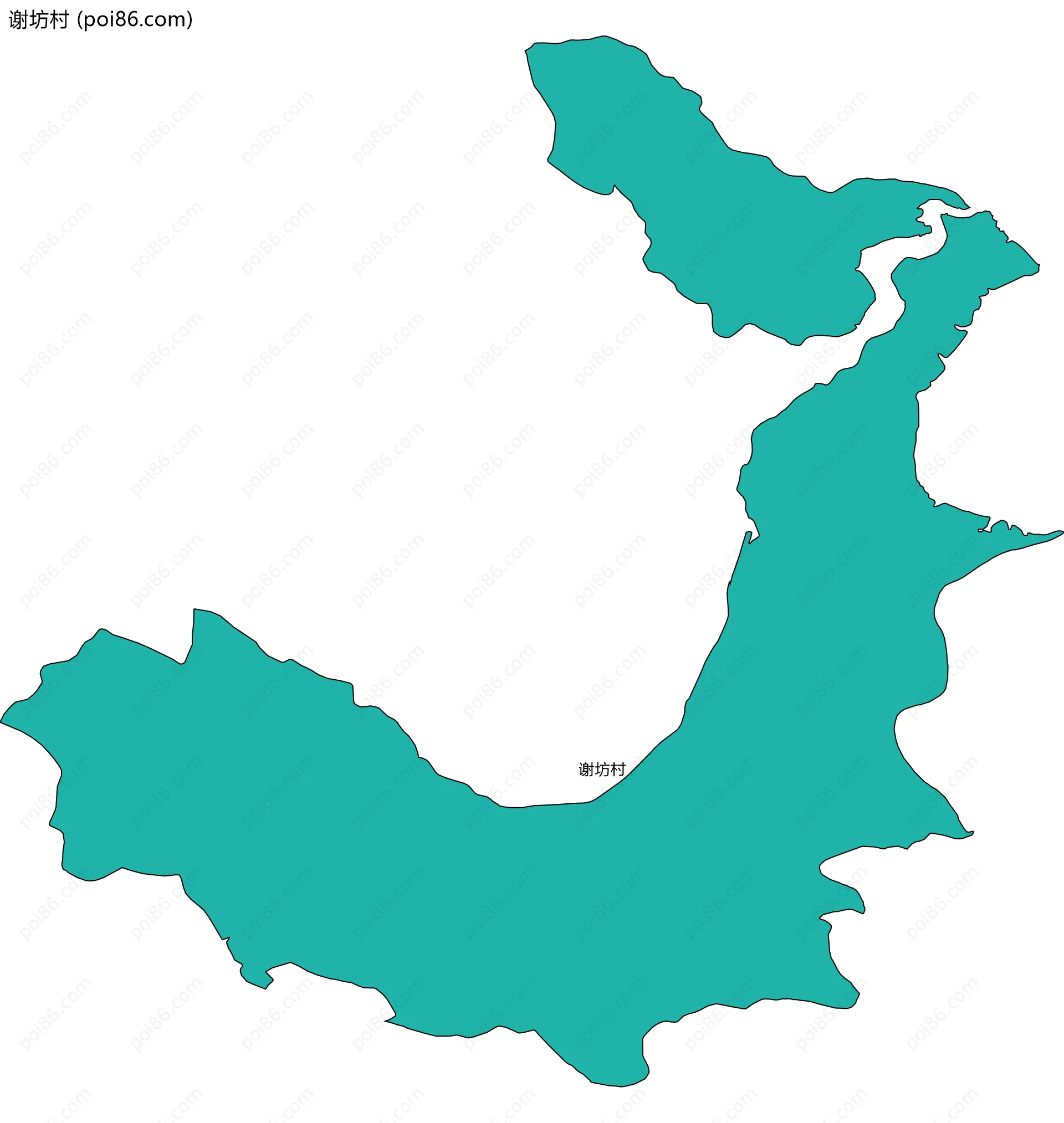 谢坊村边界地图