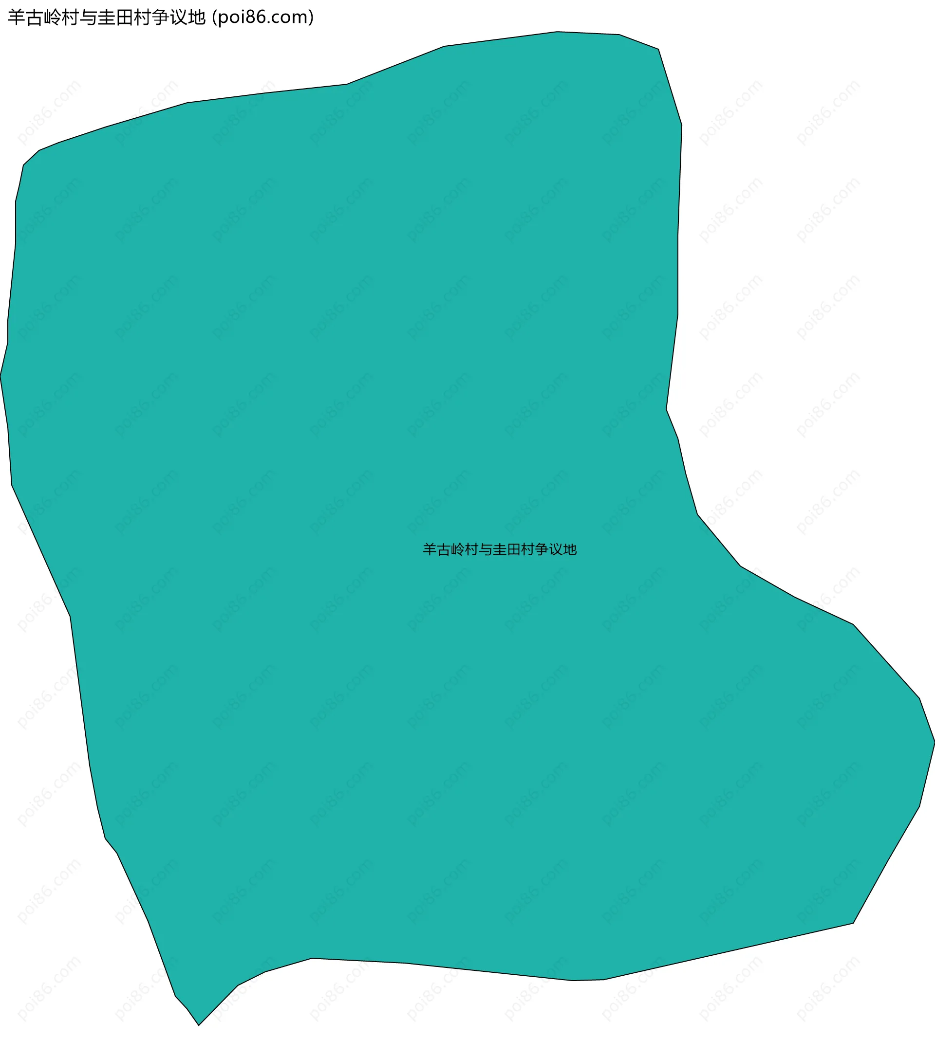 羊古岭村与圭田村争议地边界地图