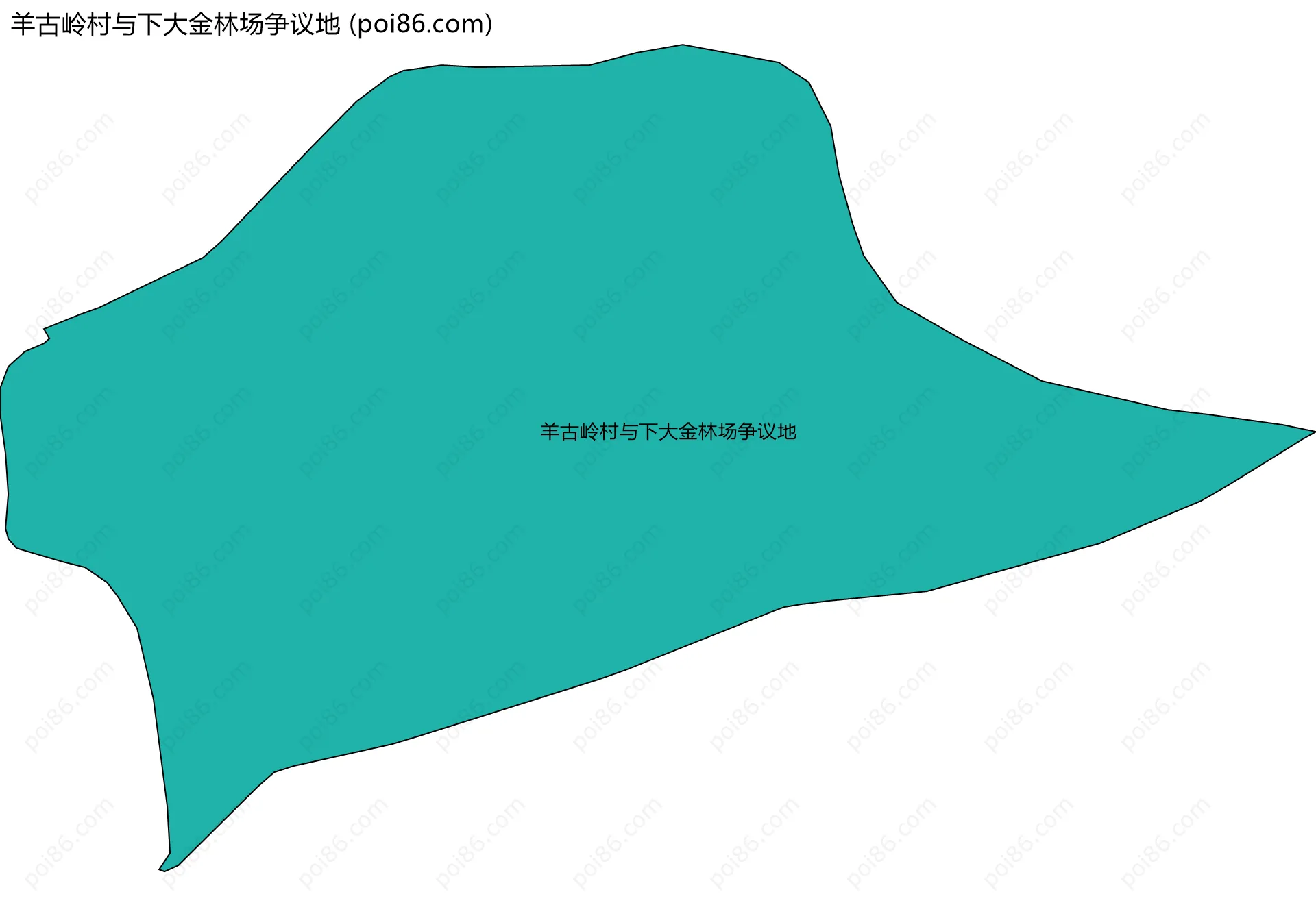羊古岭村与下大金林场争议地边界地图