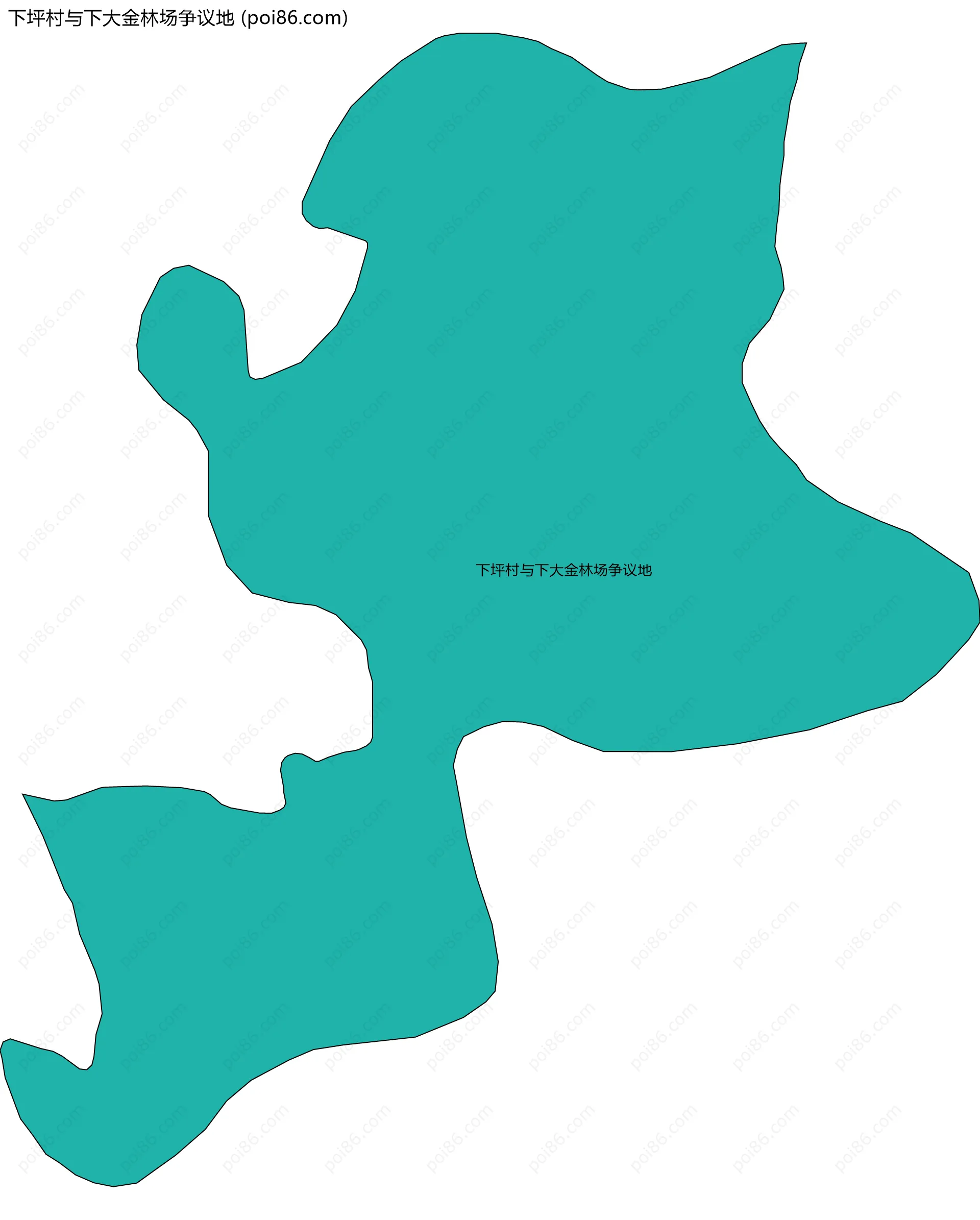 下坪村与下大金林场争议地边界地图