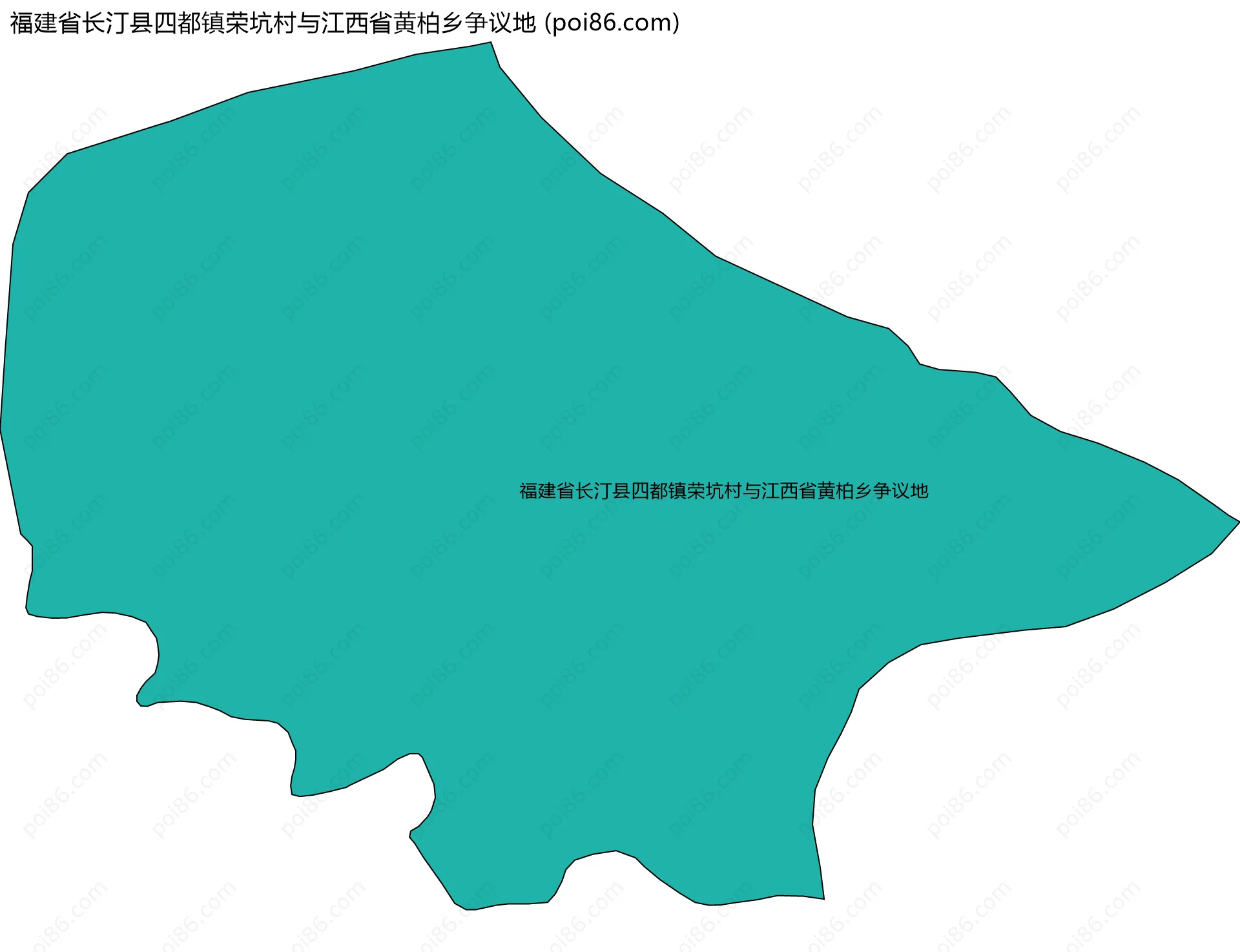 福建省长汀县四都镇荣坑村与江西省黄柏乡争议地边界地图