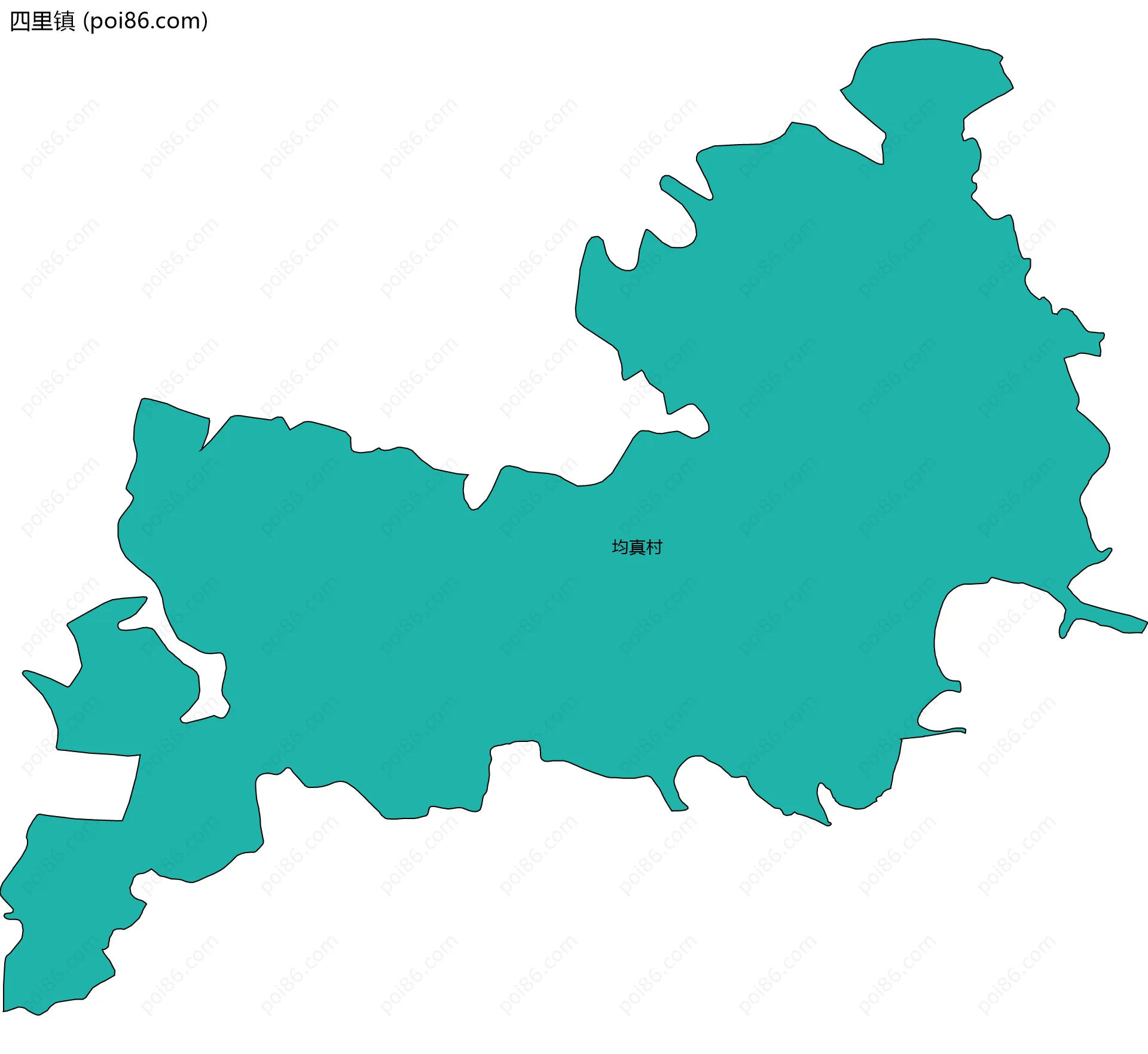 四里镇边界地图(五级行政区划)