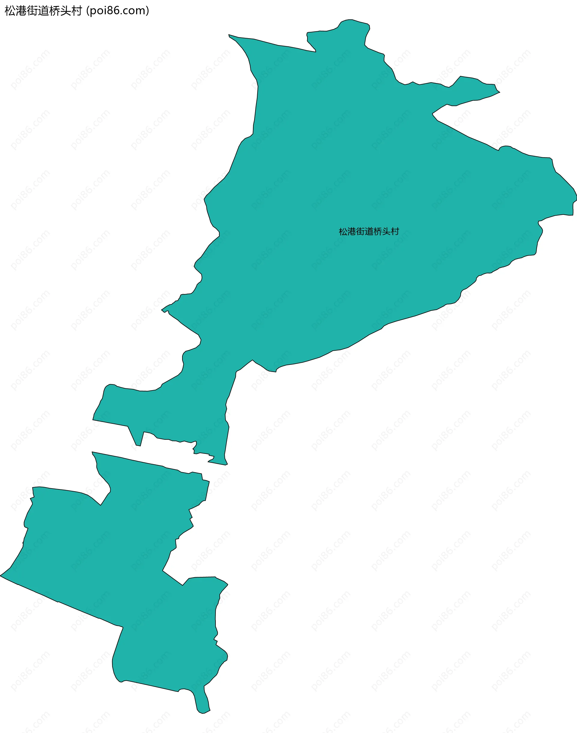 松港街道桥头村边界地图