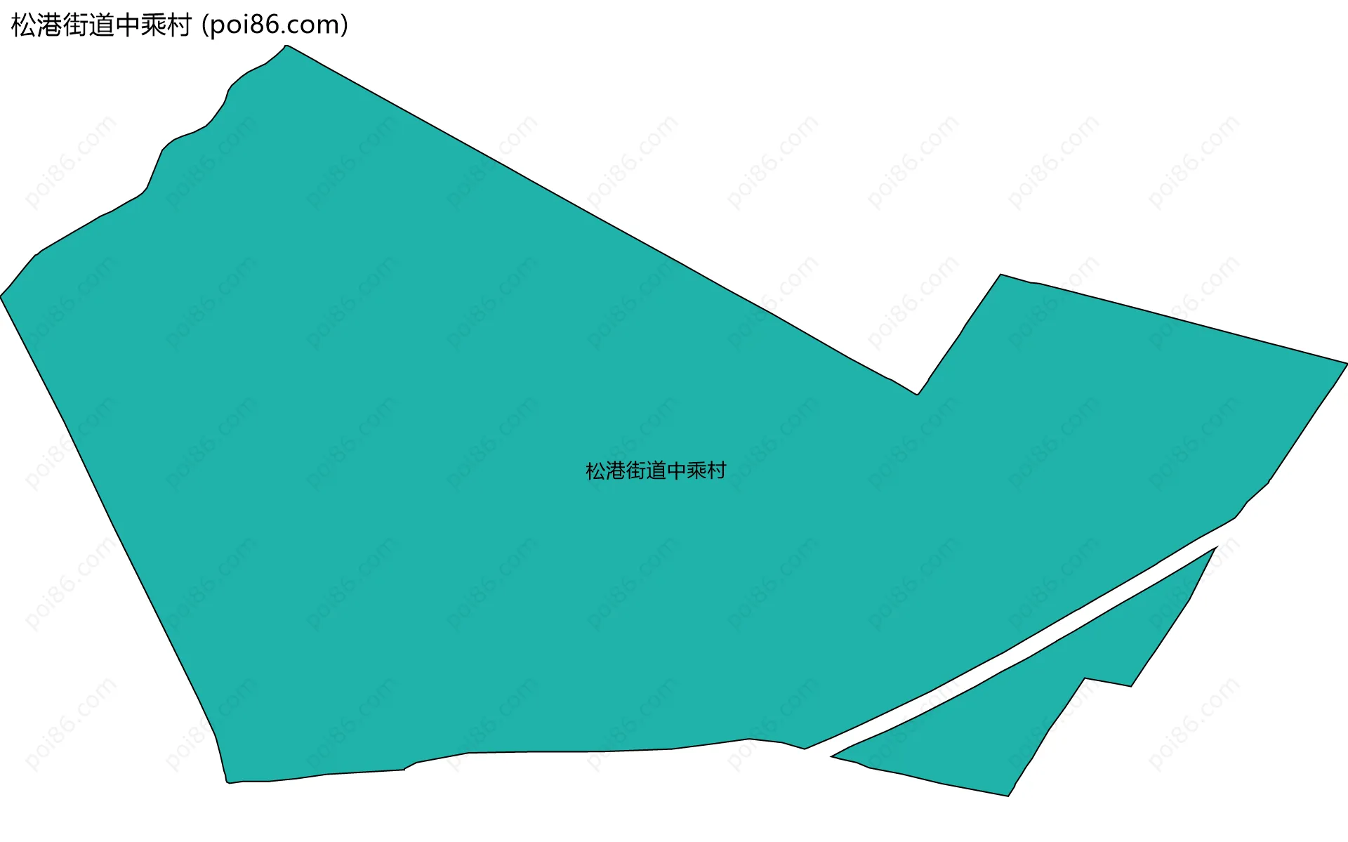 松港街道中乘村边界地图