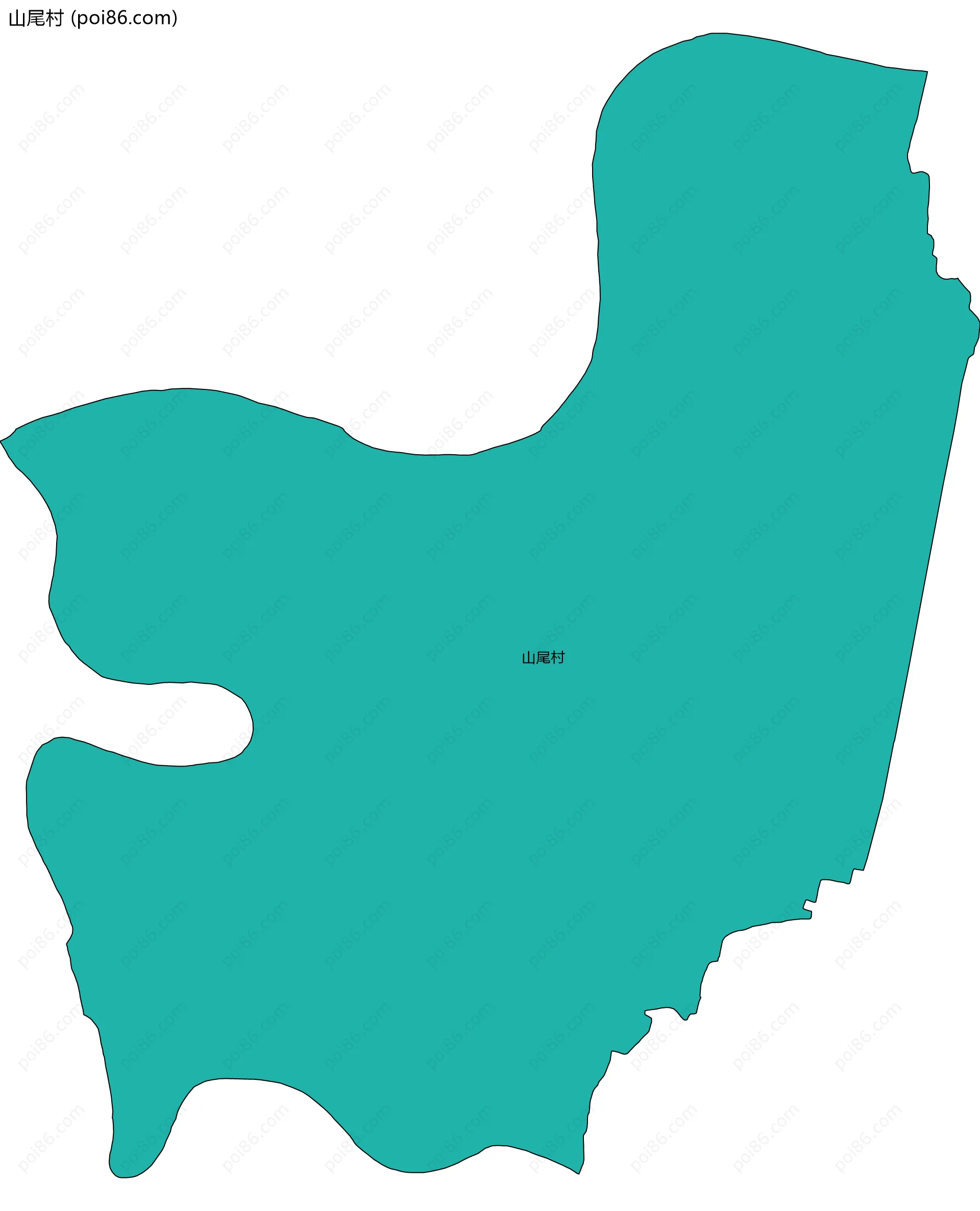 山尾村边界地图