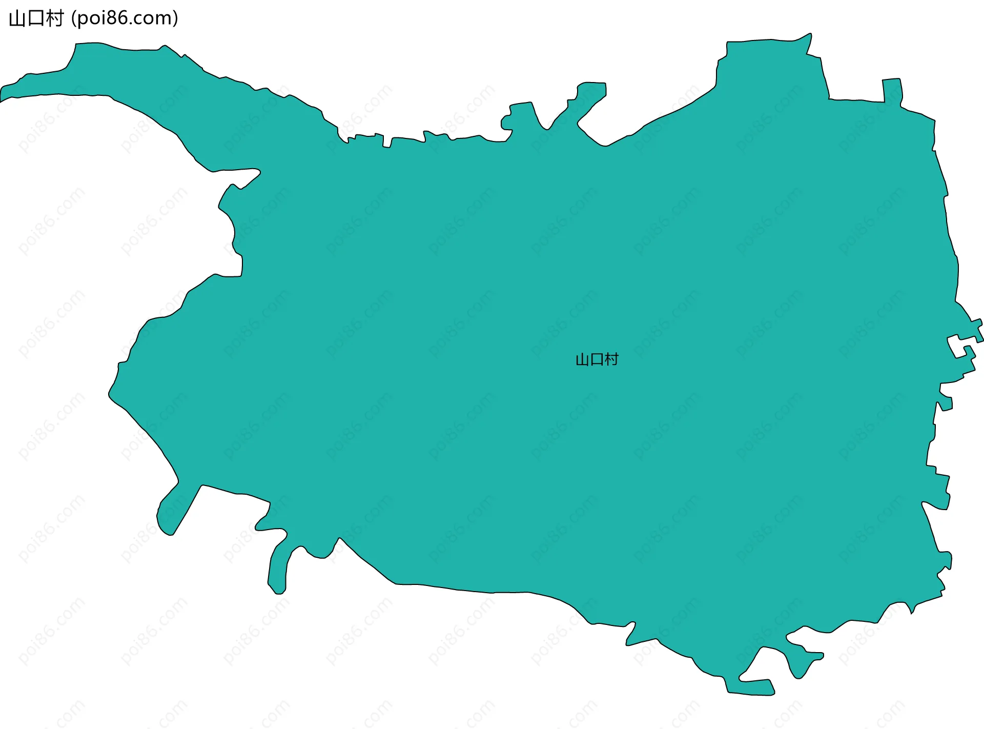 山口村边界地图
